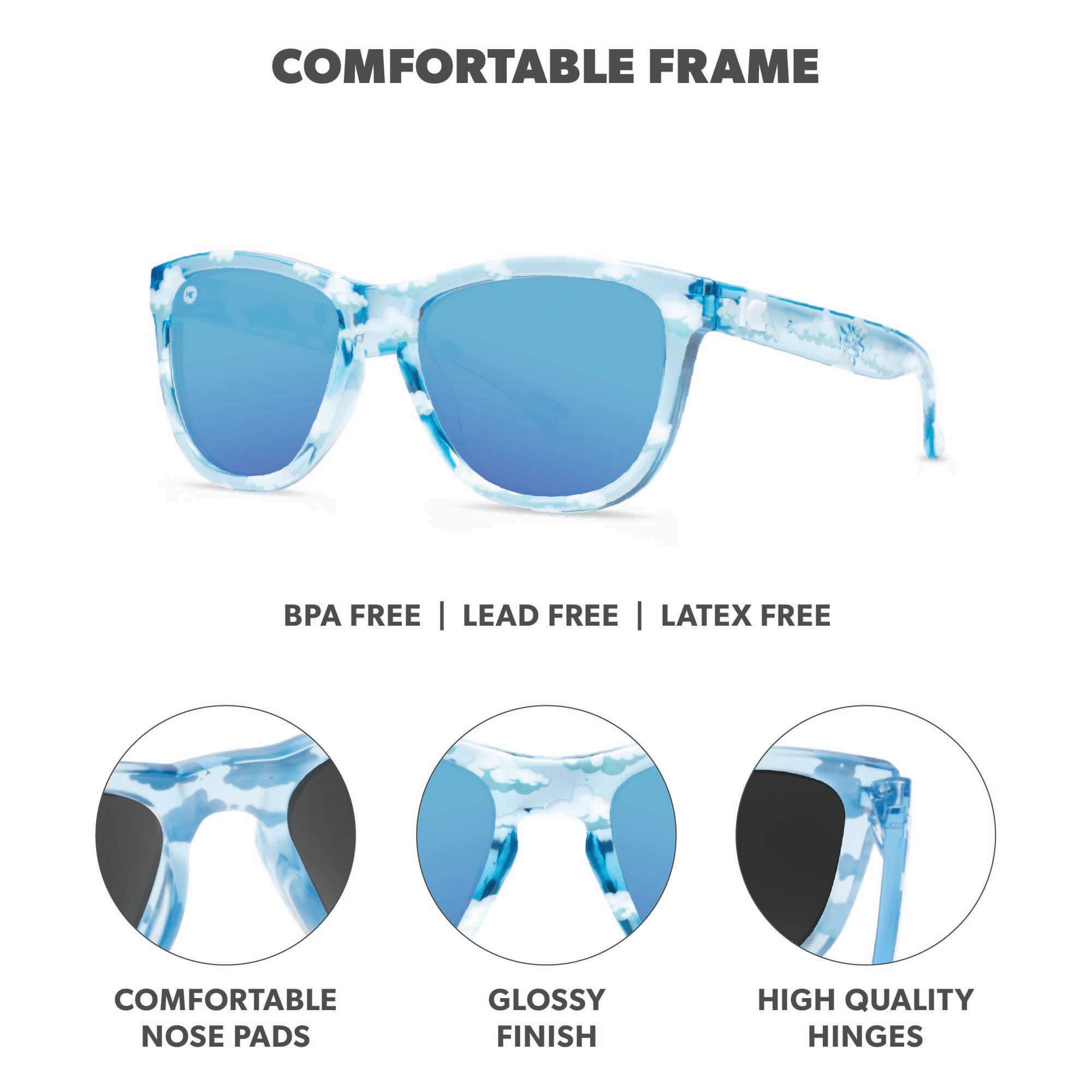 Head in the Clouds Kids Premiums Sunglasses, Frame Features