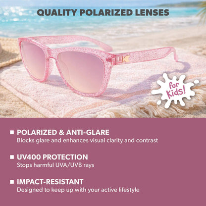 Pink Sparkle Kids Premiums Sunglasses, Lens Features