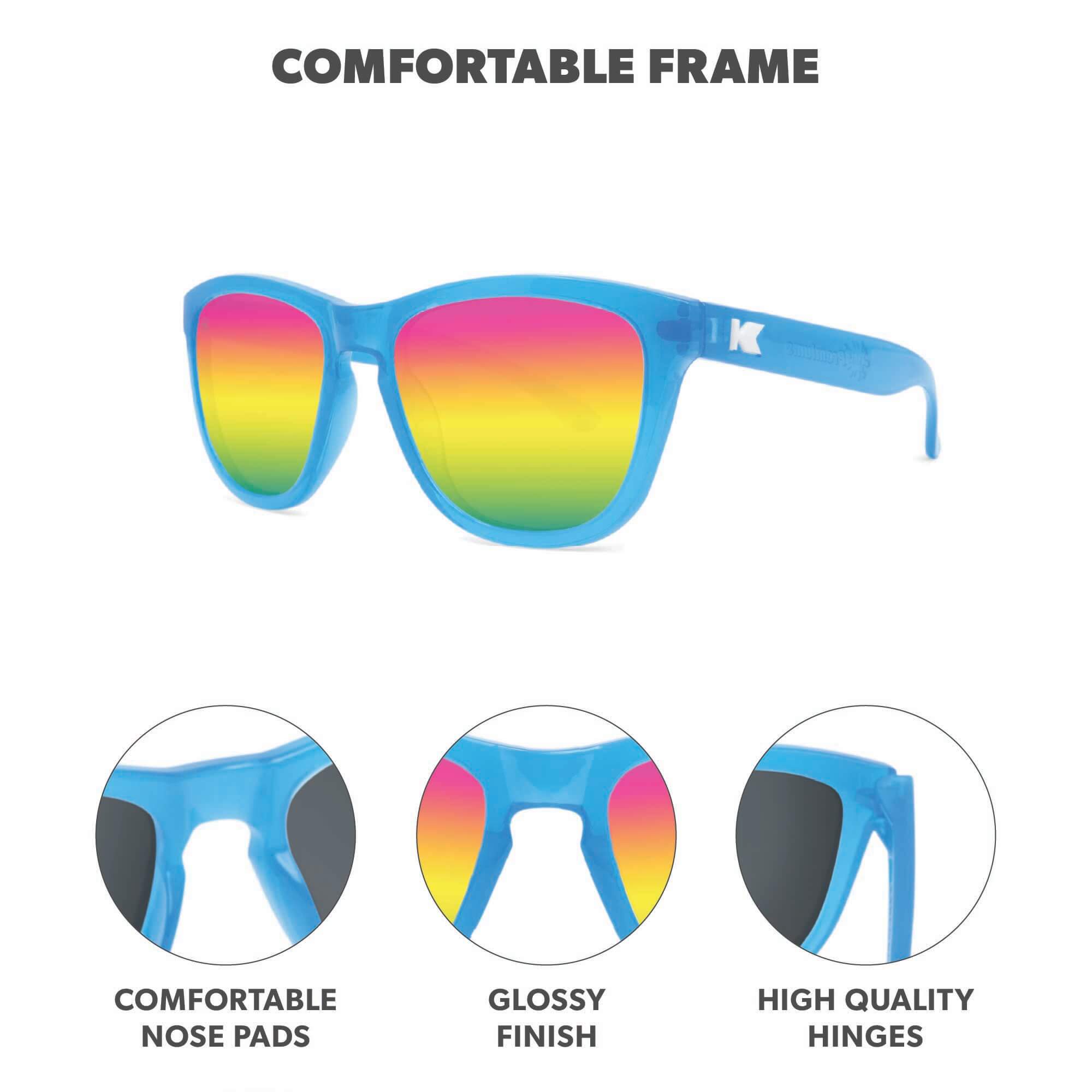 Rainbow Blues Kids Premiums Sunglasses, Frame Features