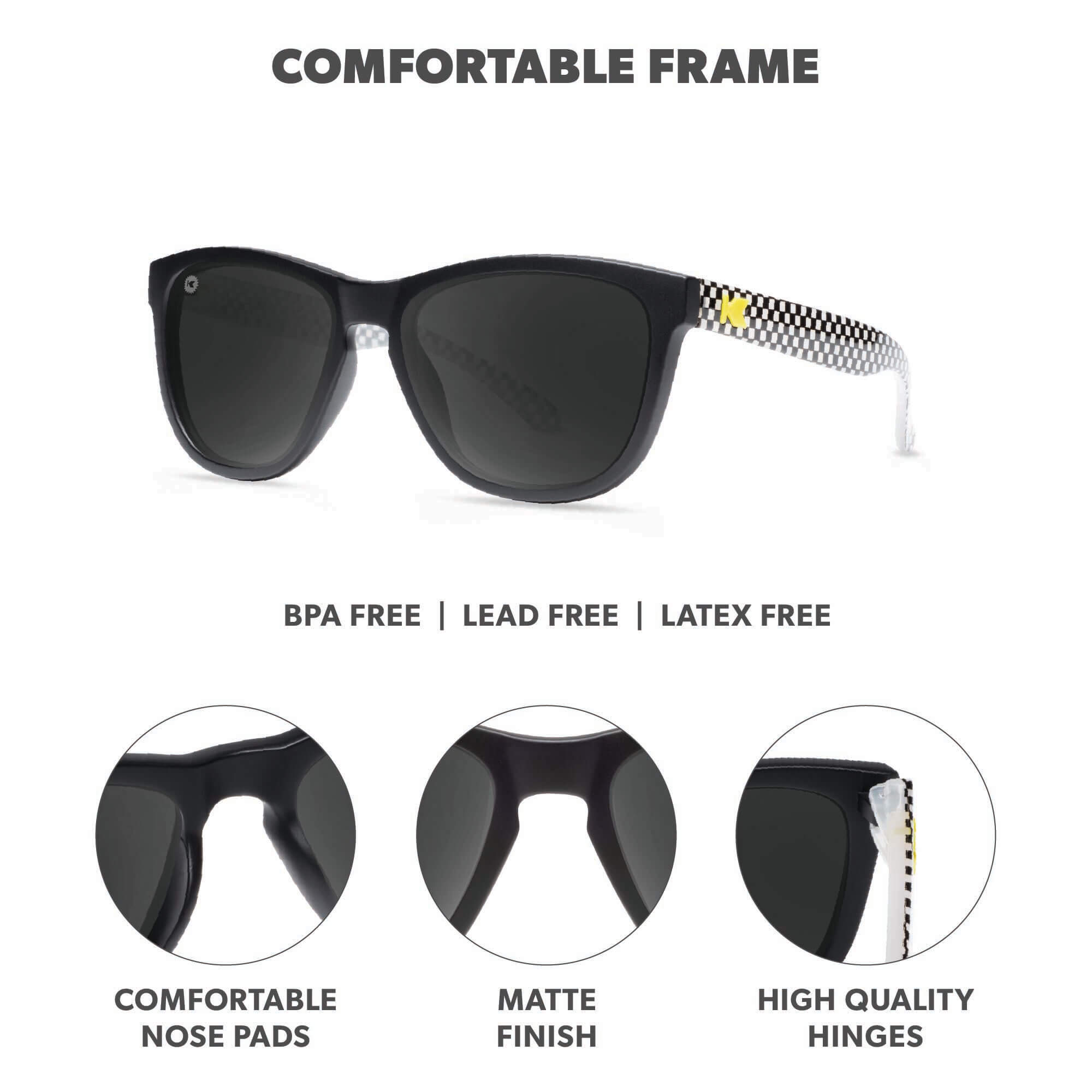 Sk8er Kids Premiums Sunglasses, Frame Features