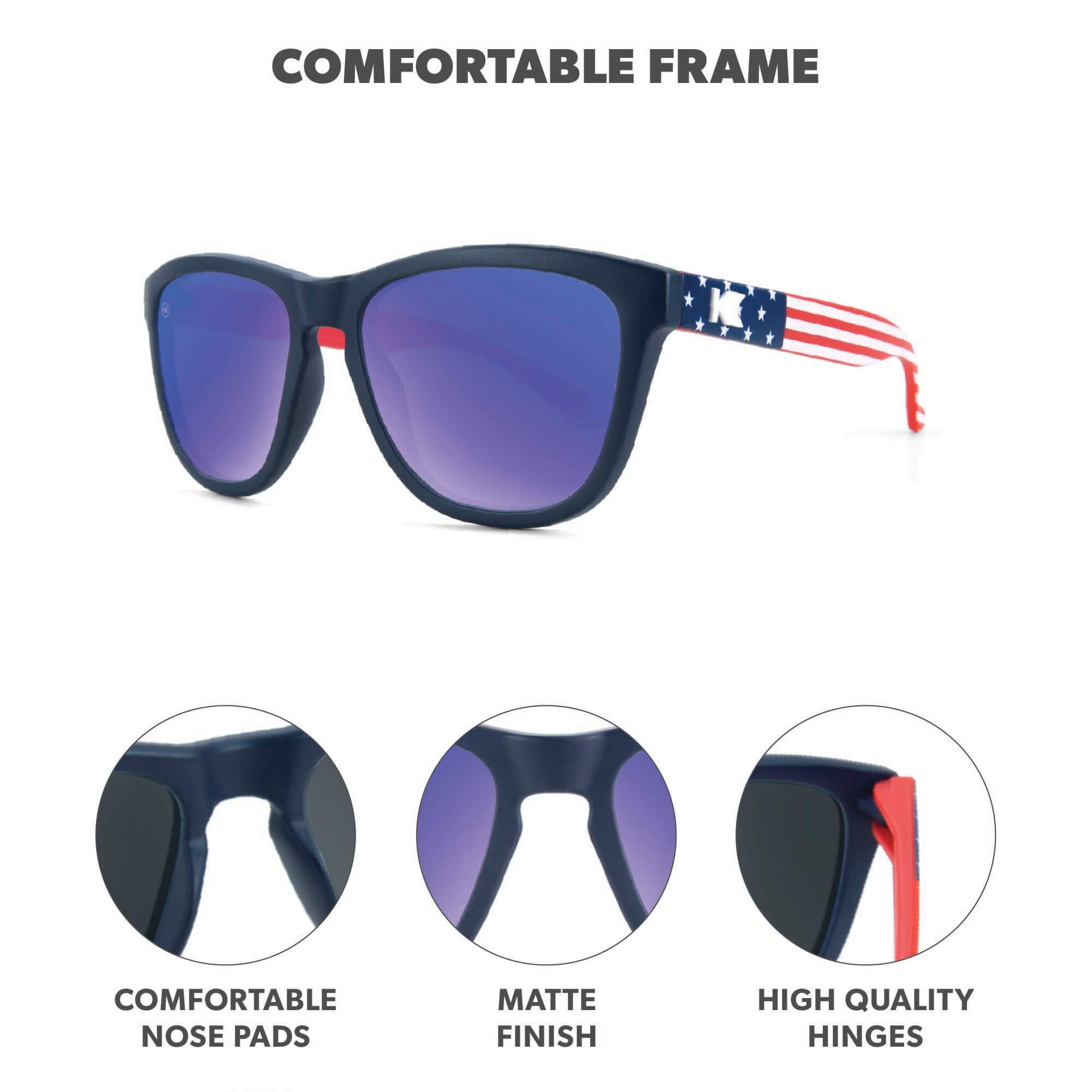 Star Spangled Kids Premiums Sunglasses, Frame Features