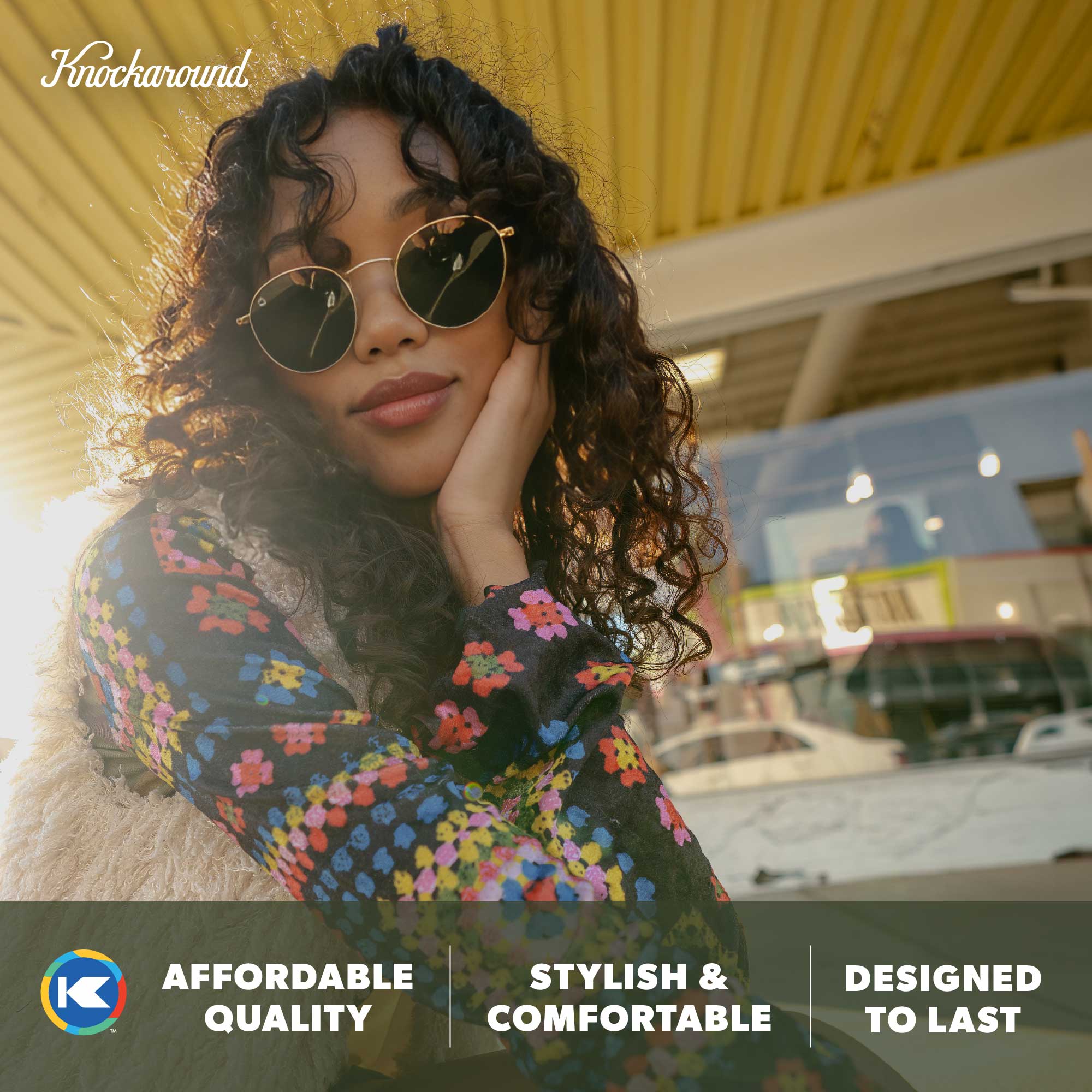 Love & Haights Polarized Trendy Round Sunglasses | Knockaround