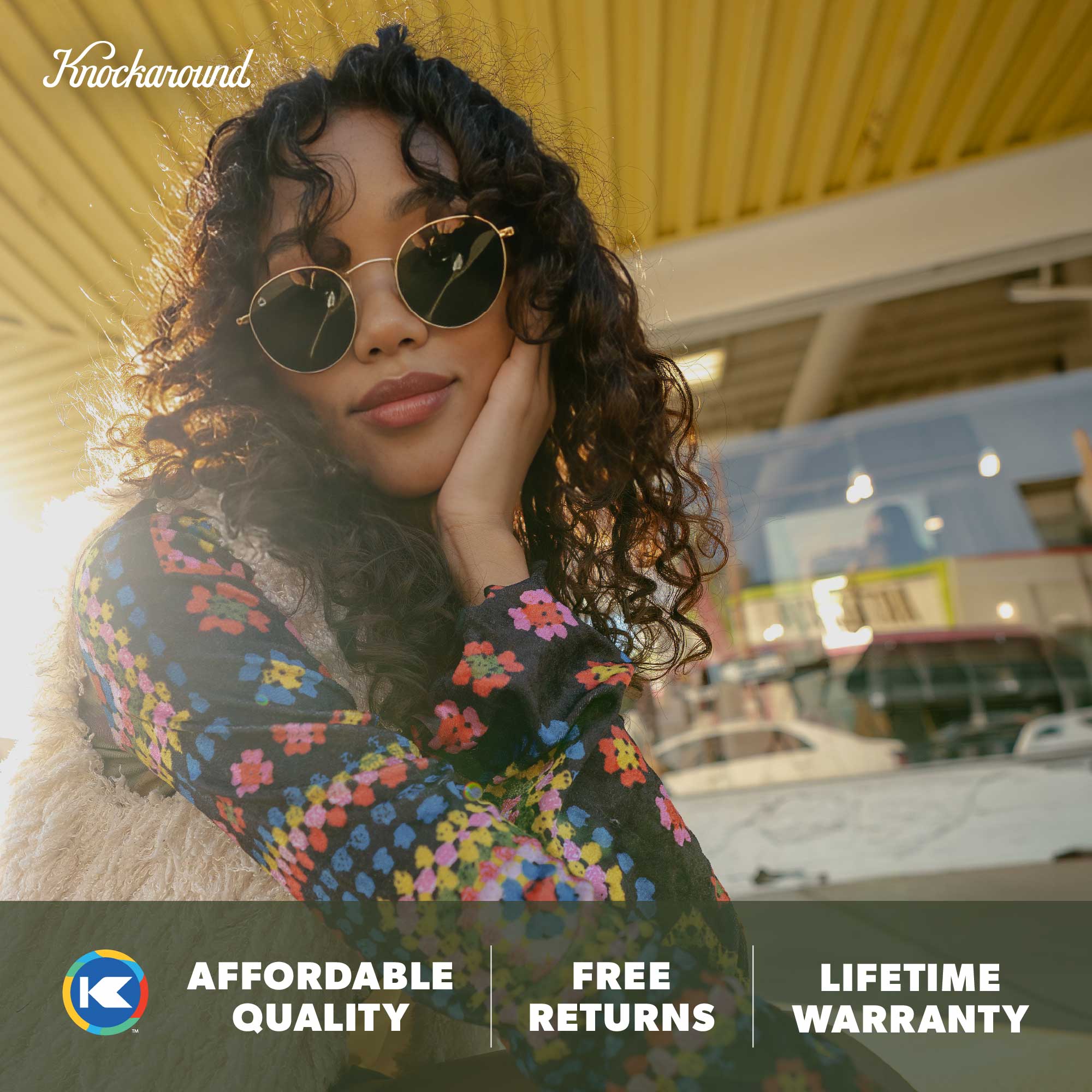 Love & Haights Polarized Trendy Round Sunglasses | Knockaround