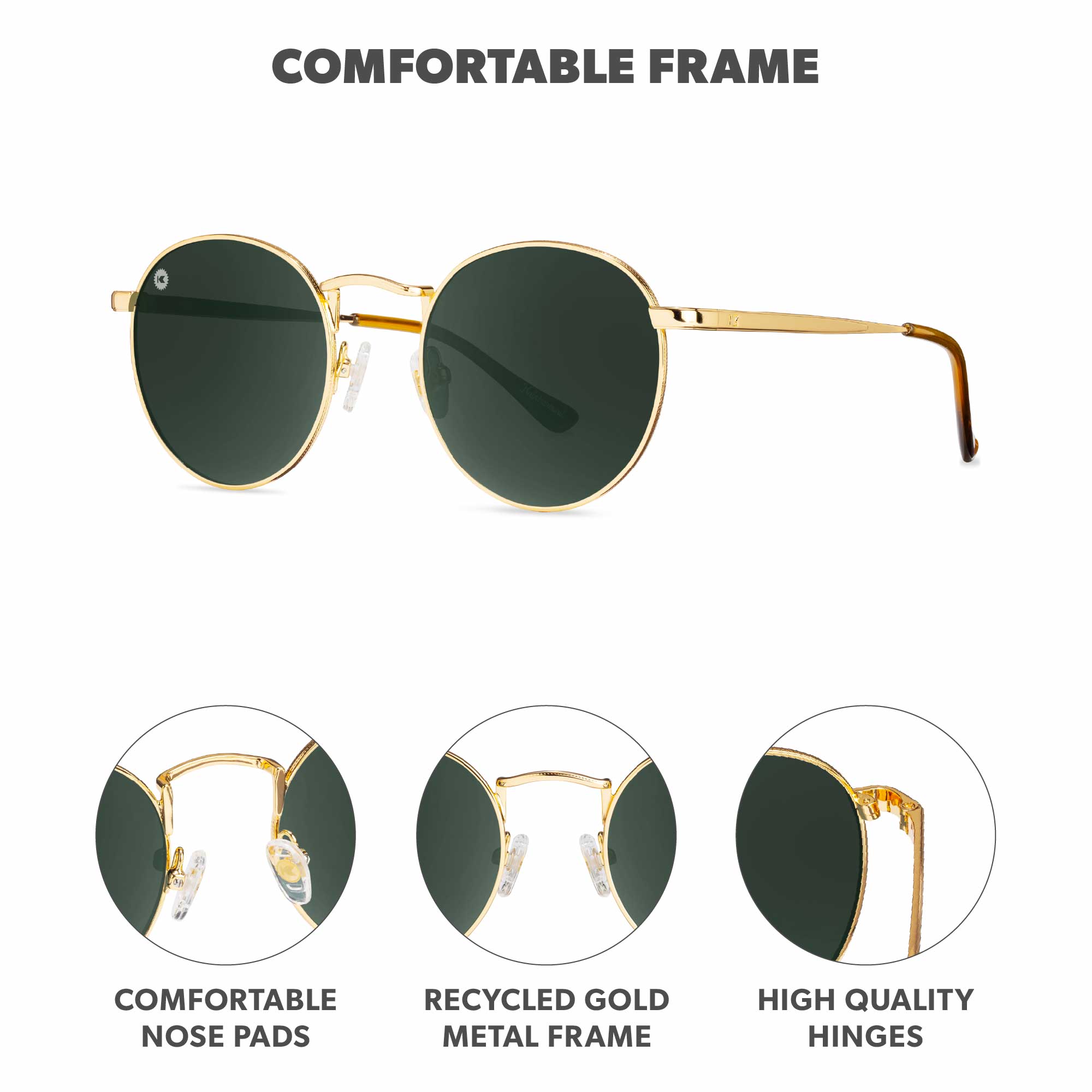 Love & Haights Polarized Trendy Round Sunglasses | Knockaround