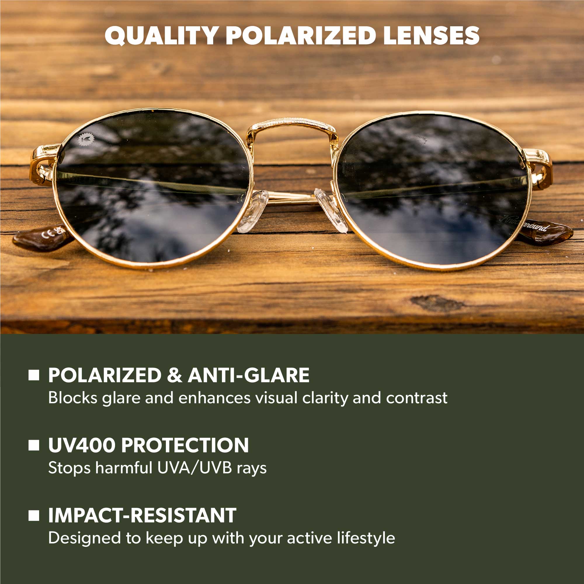 Love & Haights Polarized Trendy Round Sunglasses | Knockaround