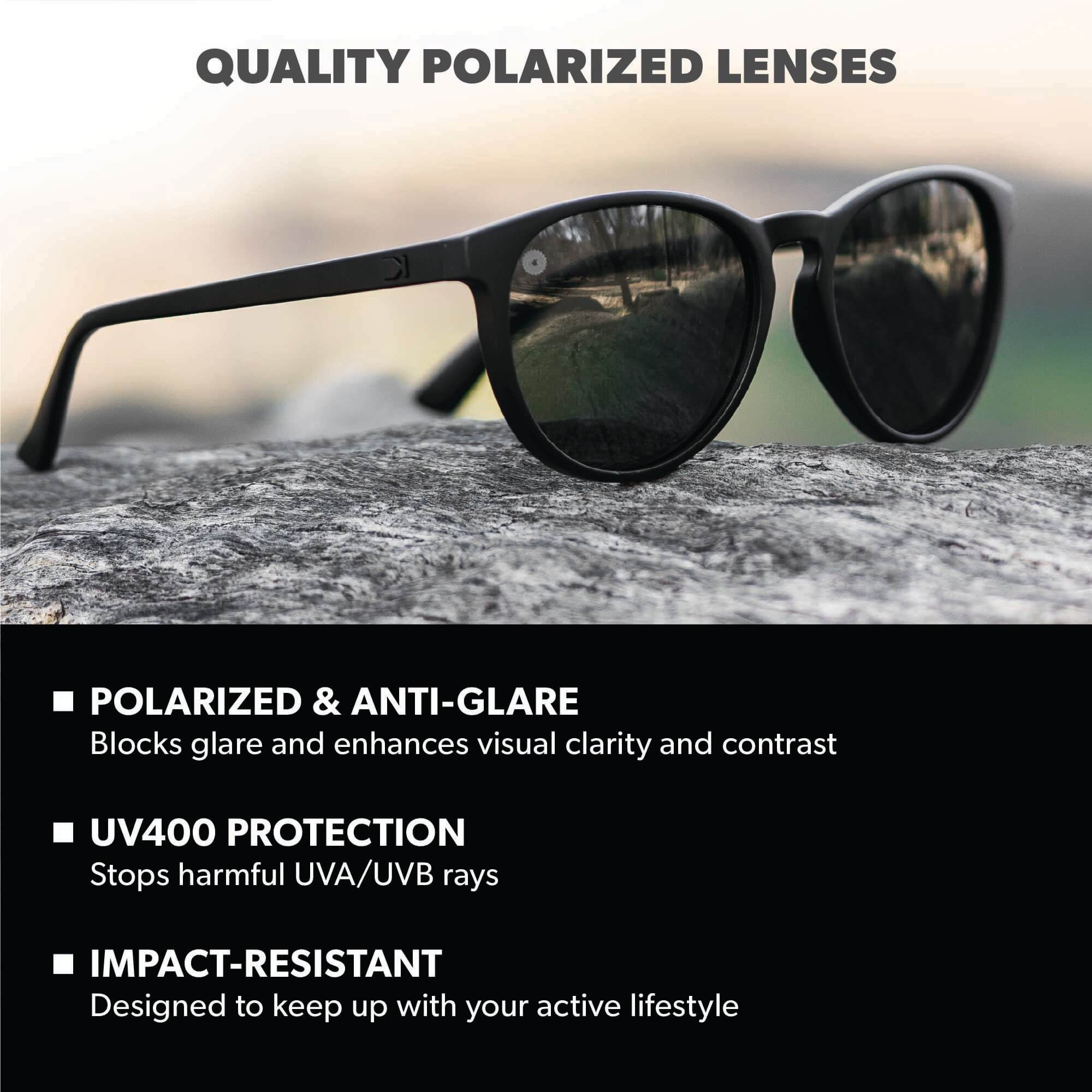 Black on Black Mai Tais Sunglasses, Lens Features