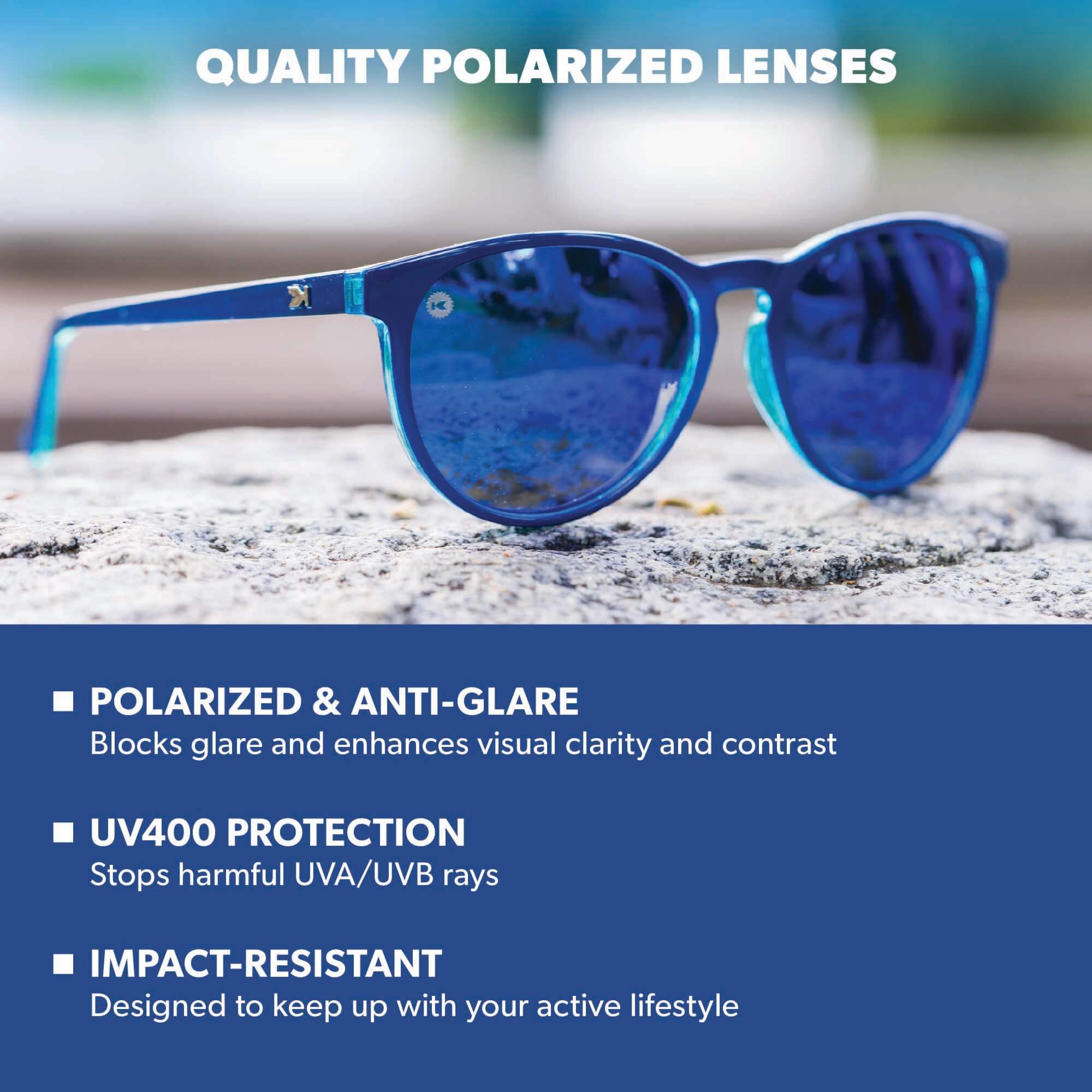 Blueberry Geode Mai Tais Sunglasses, Lens Features
