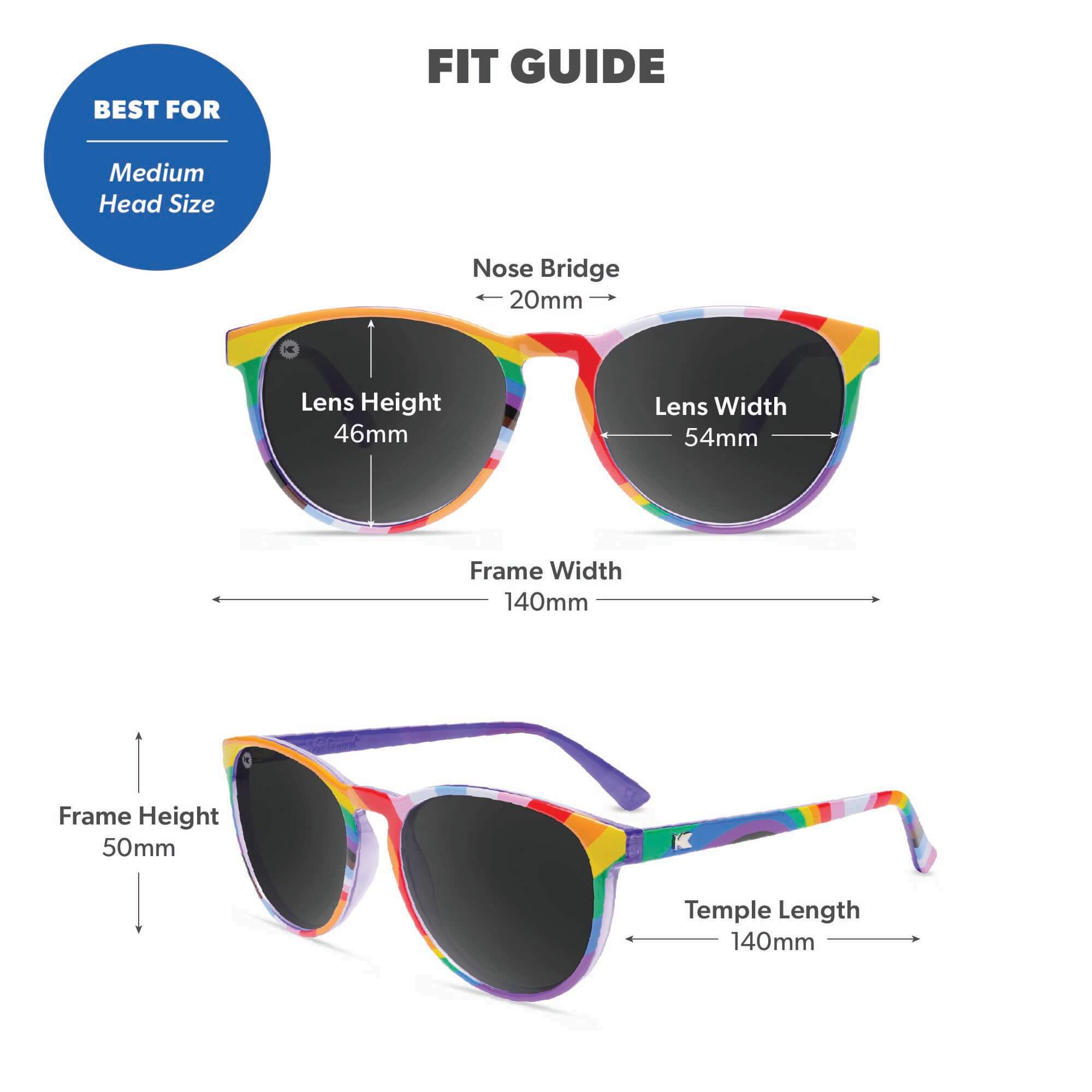 Loud and Proud Mai Tais Sunglasses, Fit Guide
