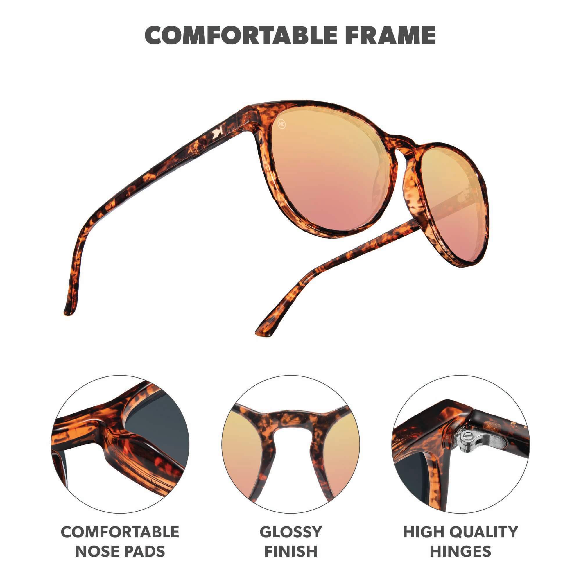 Pink Ink Mai Tais Sunglasses, Frame Features