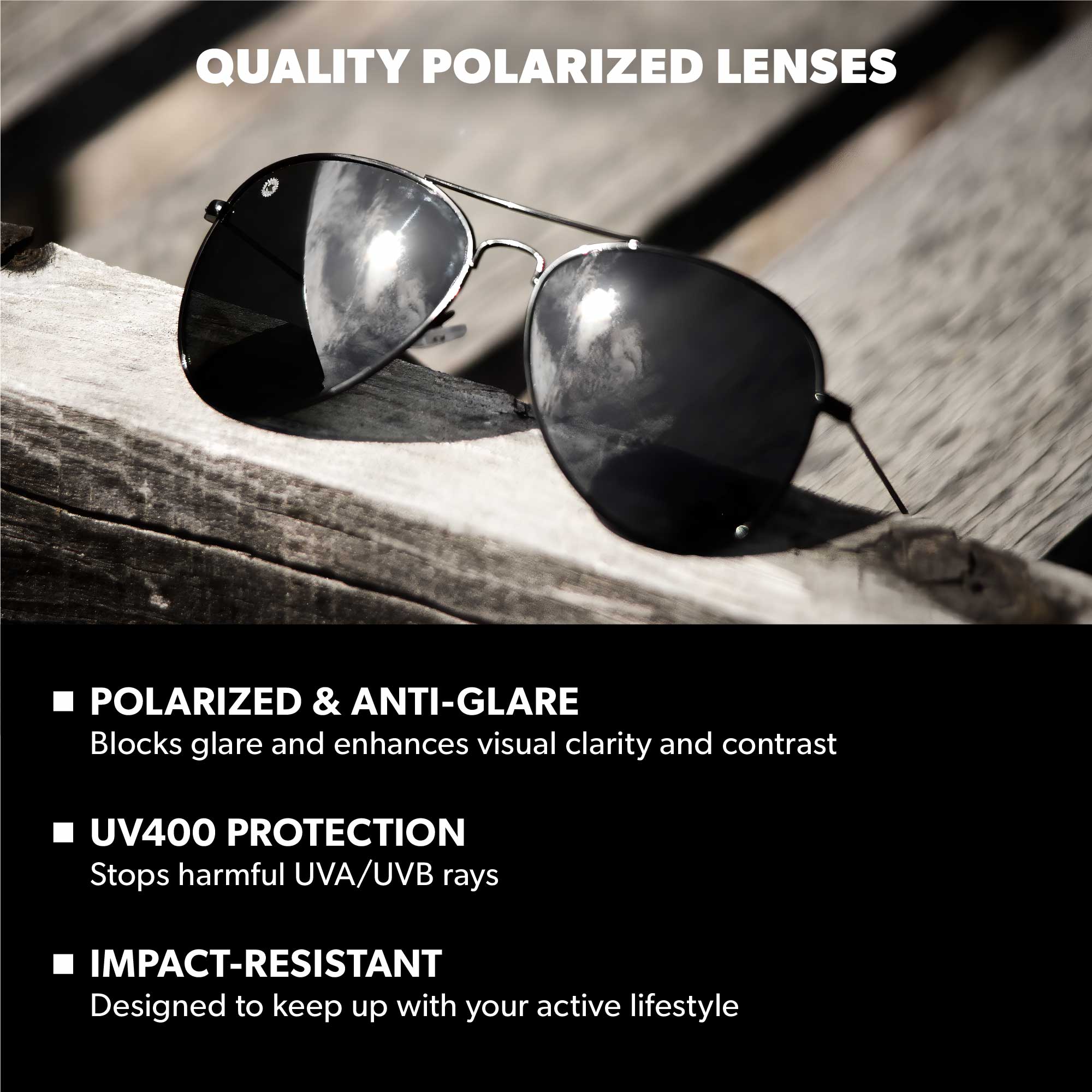 Black / Smoke Mile Highs Sunglasses, Lens Features