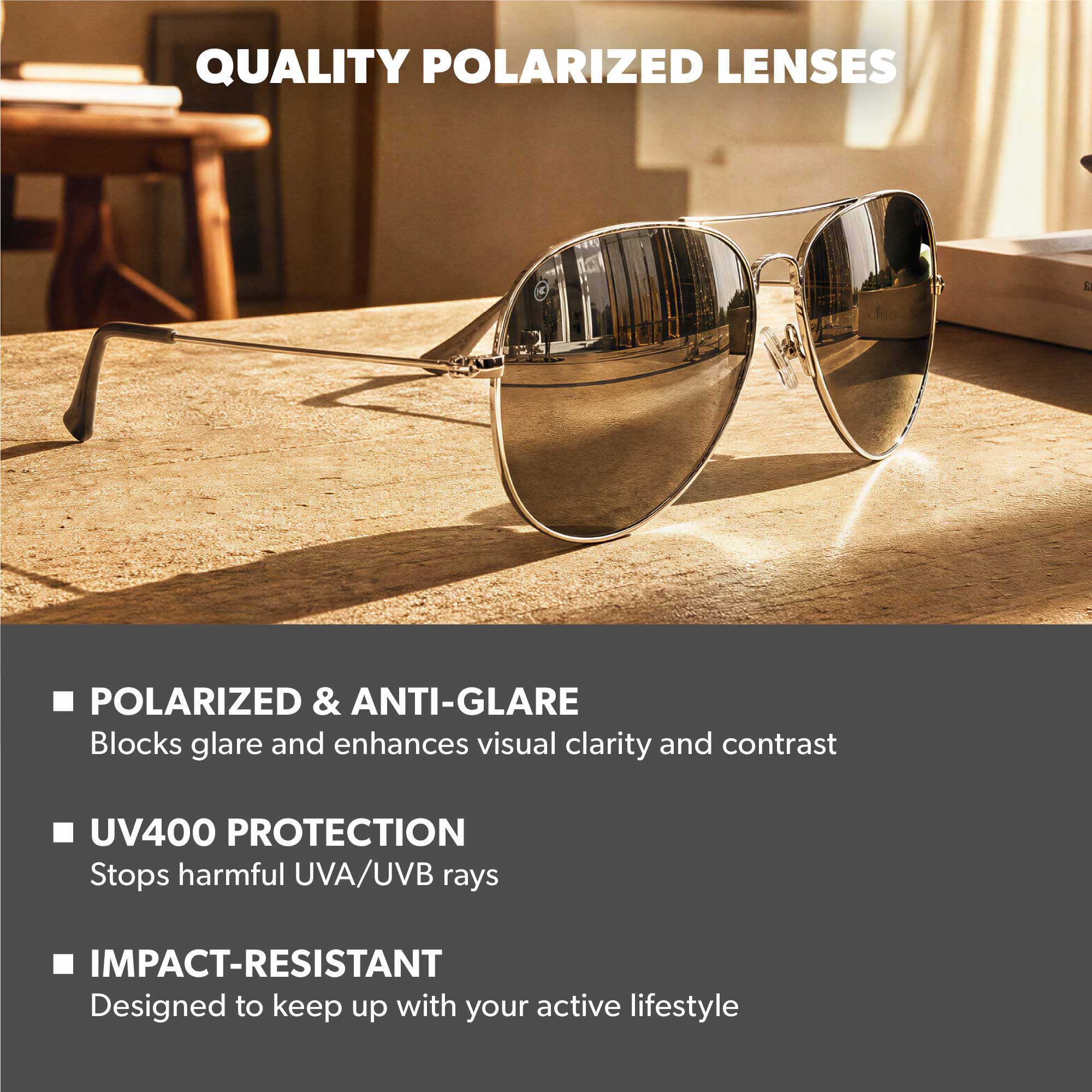 Silver / Silver Smoke Mile Highs Sunglases, Lens Features