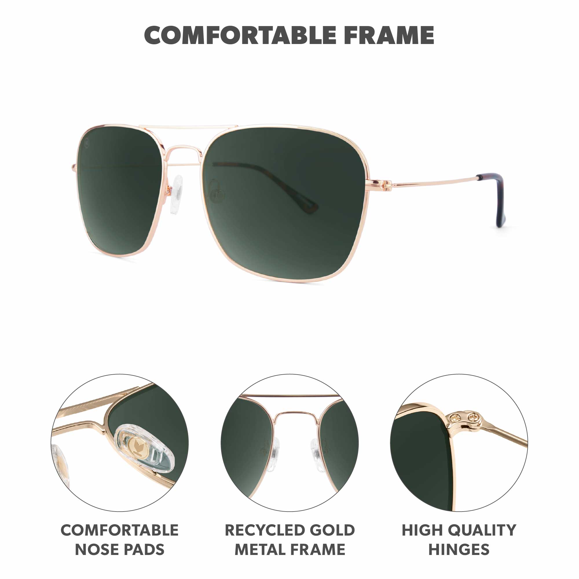 Mount Evans Polarized UV400 Trendy Aviator Sunglasses | Knockaround
