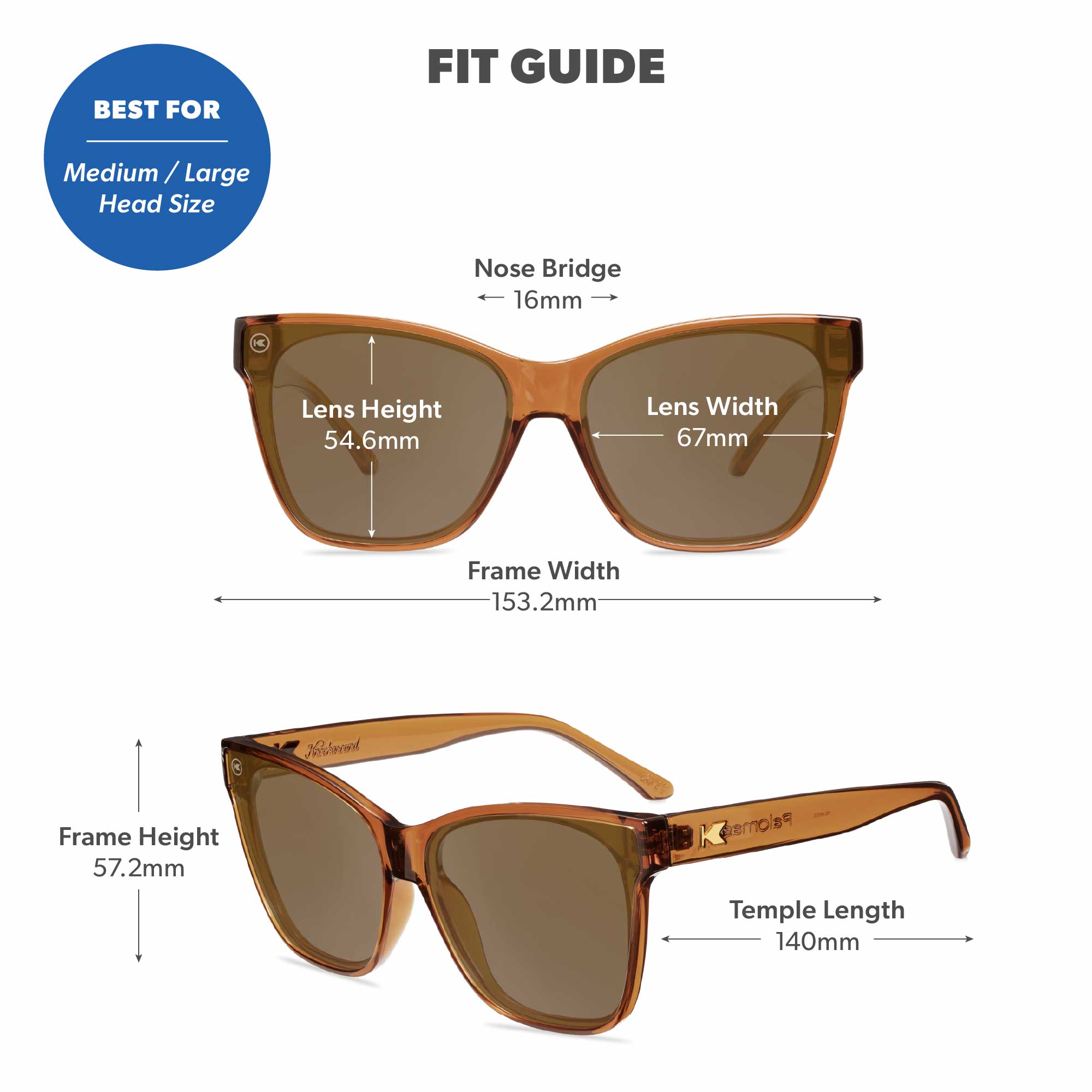 Rio Palomas Sunglasses, Fit Guide