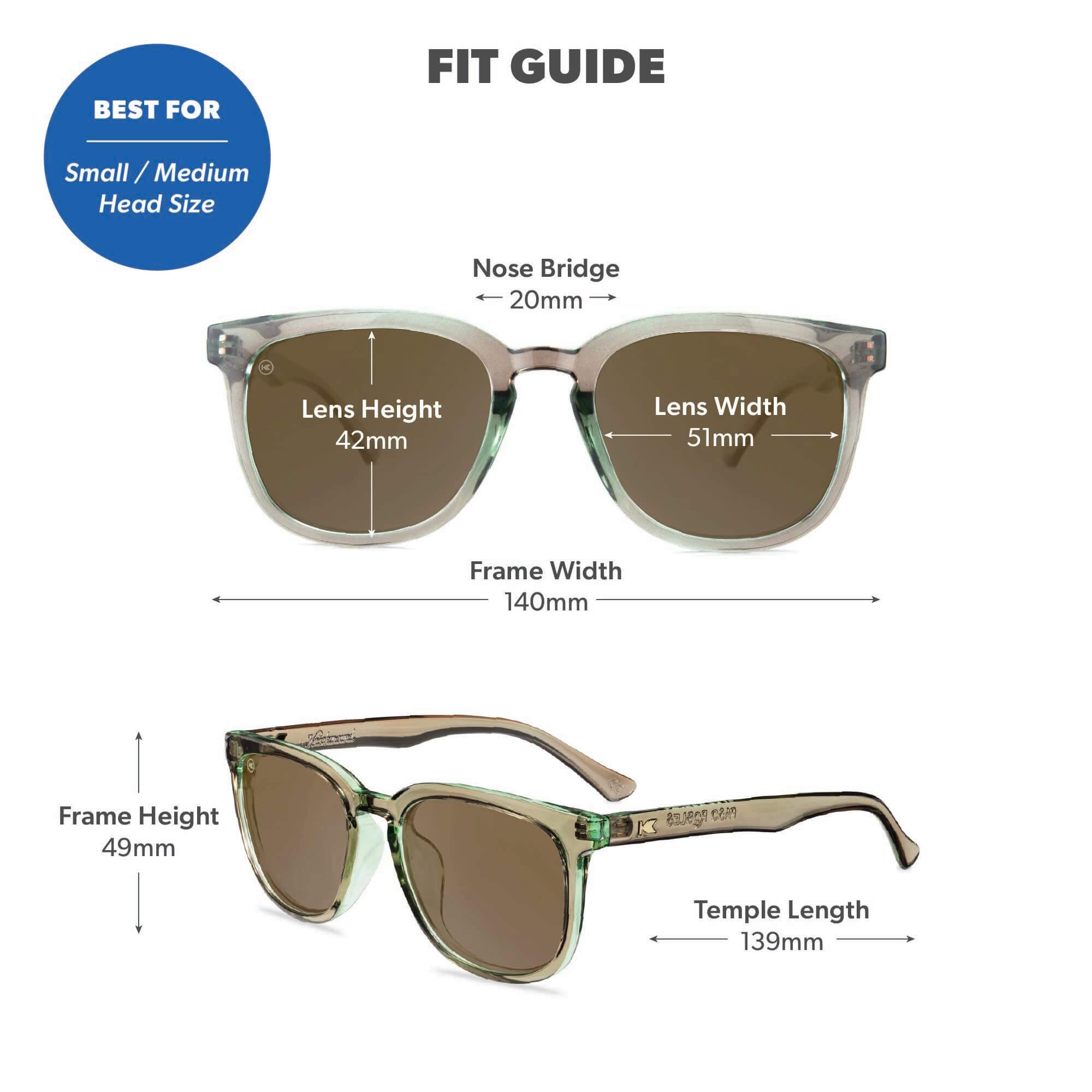 Aged Sage / Amber Paso Robles Sunglasses, Fit Guide