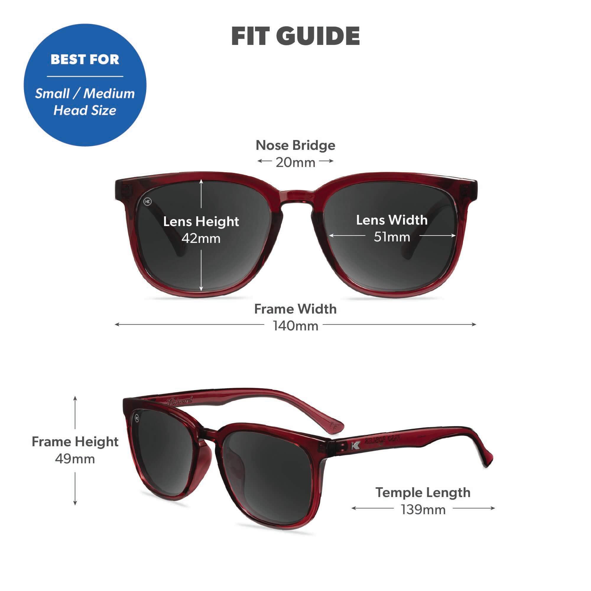 Black Cherry Paso Robles Sunglasses, Fit Guide