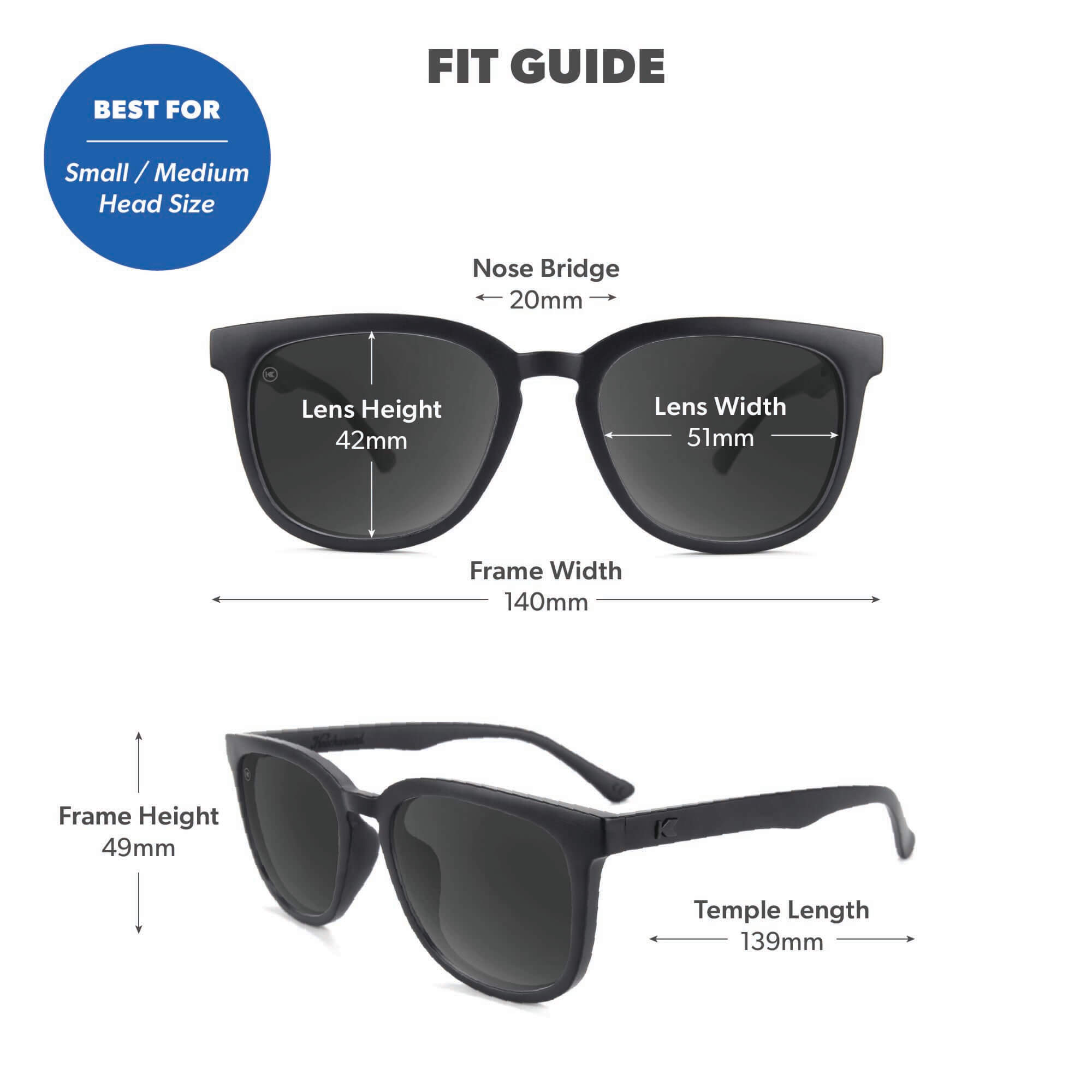 Black on Black Paso Robles Sunglasses, Fit Guide