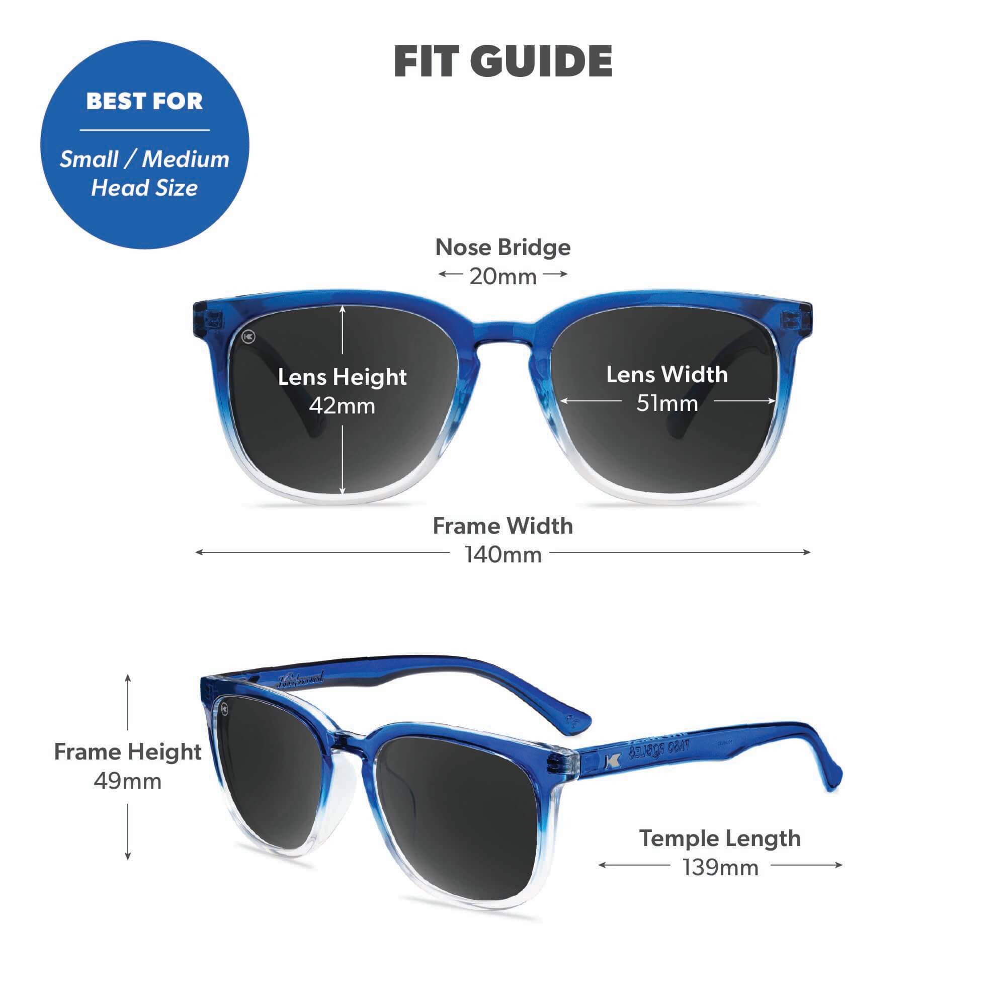 Blue Obsidian Paso Robles Sunglasses, Fit Guide