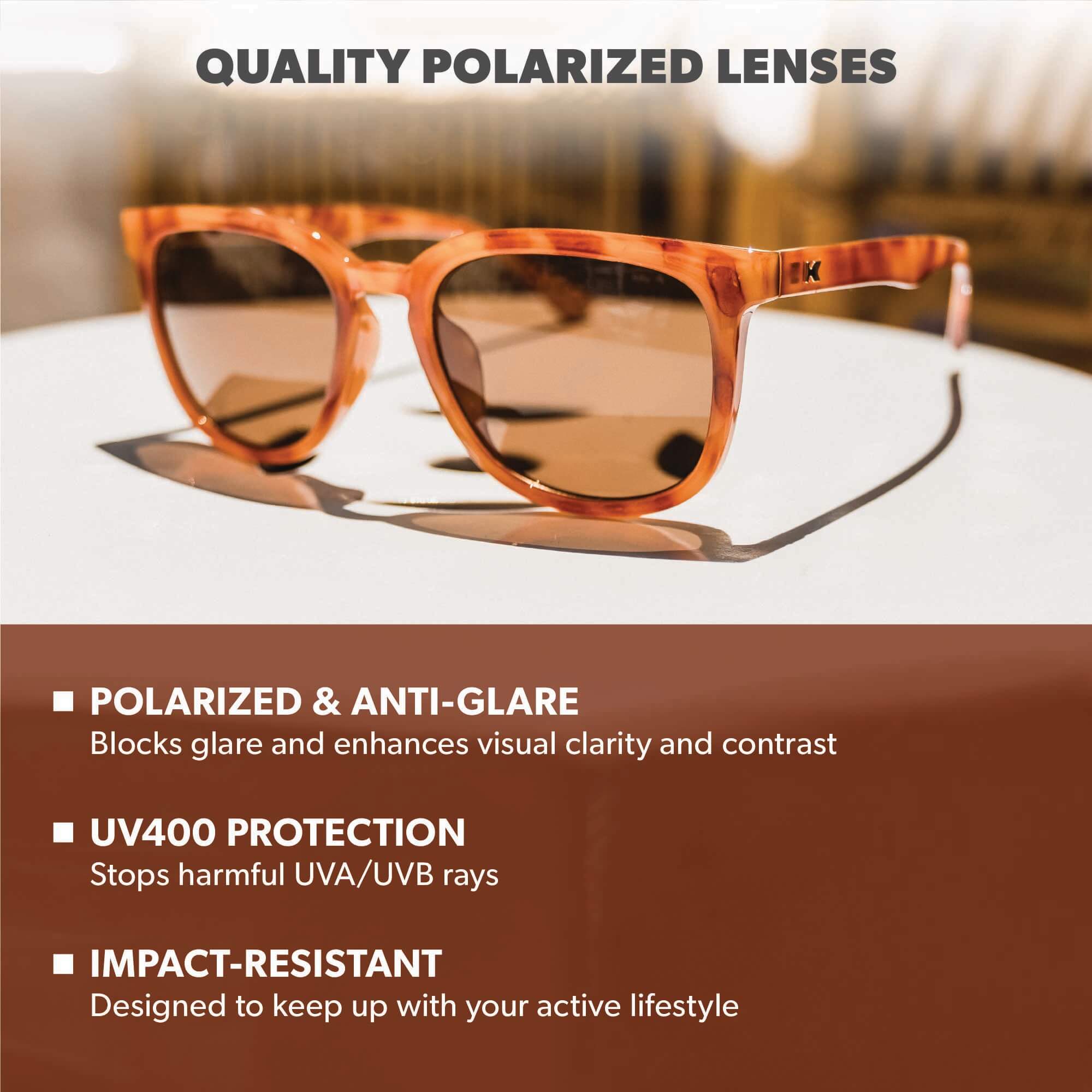 Glossy Blonde Tortoise Shell / Amber Paso Robles Sunglasses, Lens Features