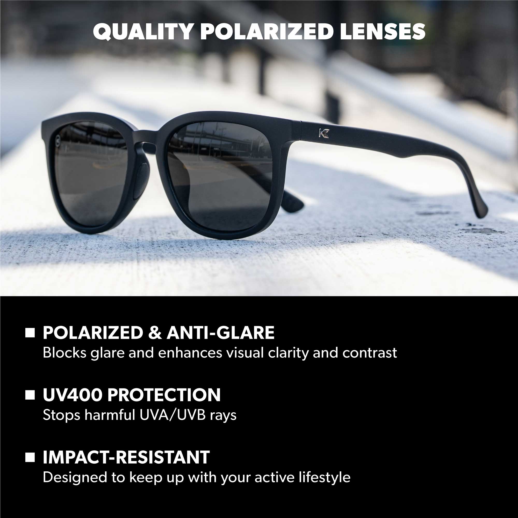 Rubberized Midnight Paso Robles Sport Sunglasses, Lens Features