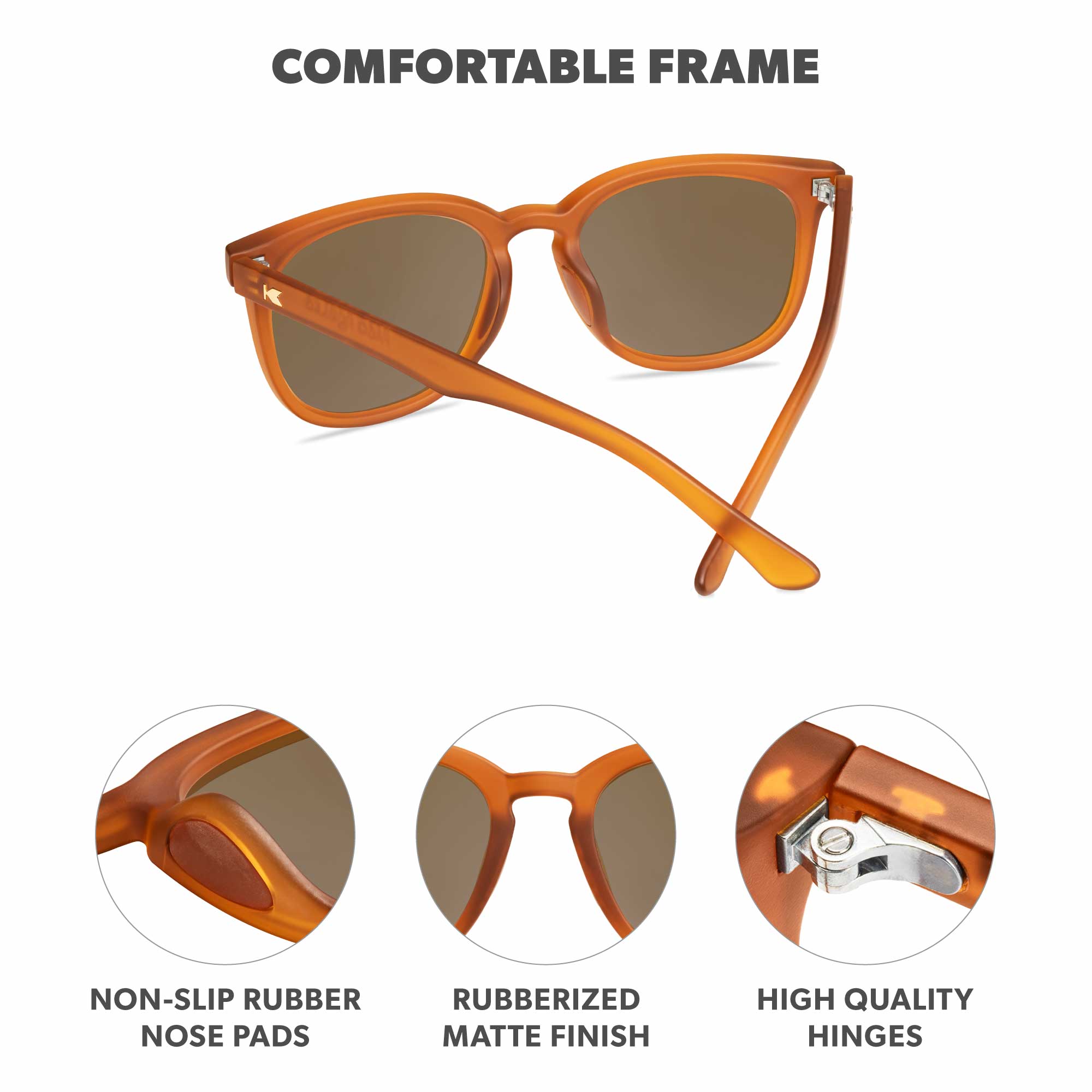 Rubberized Rio Paso Robles Sport Sunglasses, Frame Features