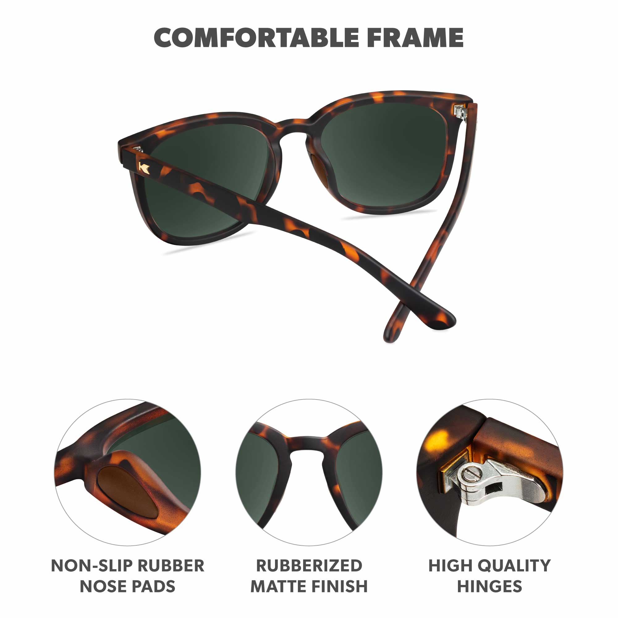 Rubberized Twilight Dawn Paso Robles Sport Sunglasses, Frame Features