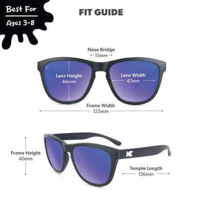 Black / Moonshine Kids Premiums Sunglasses, Fit Guide