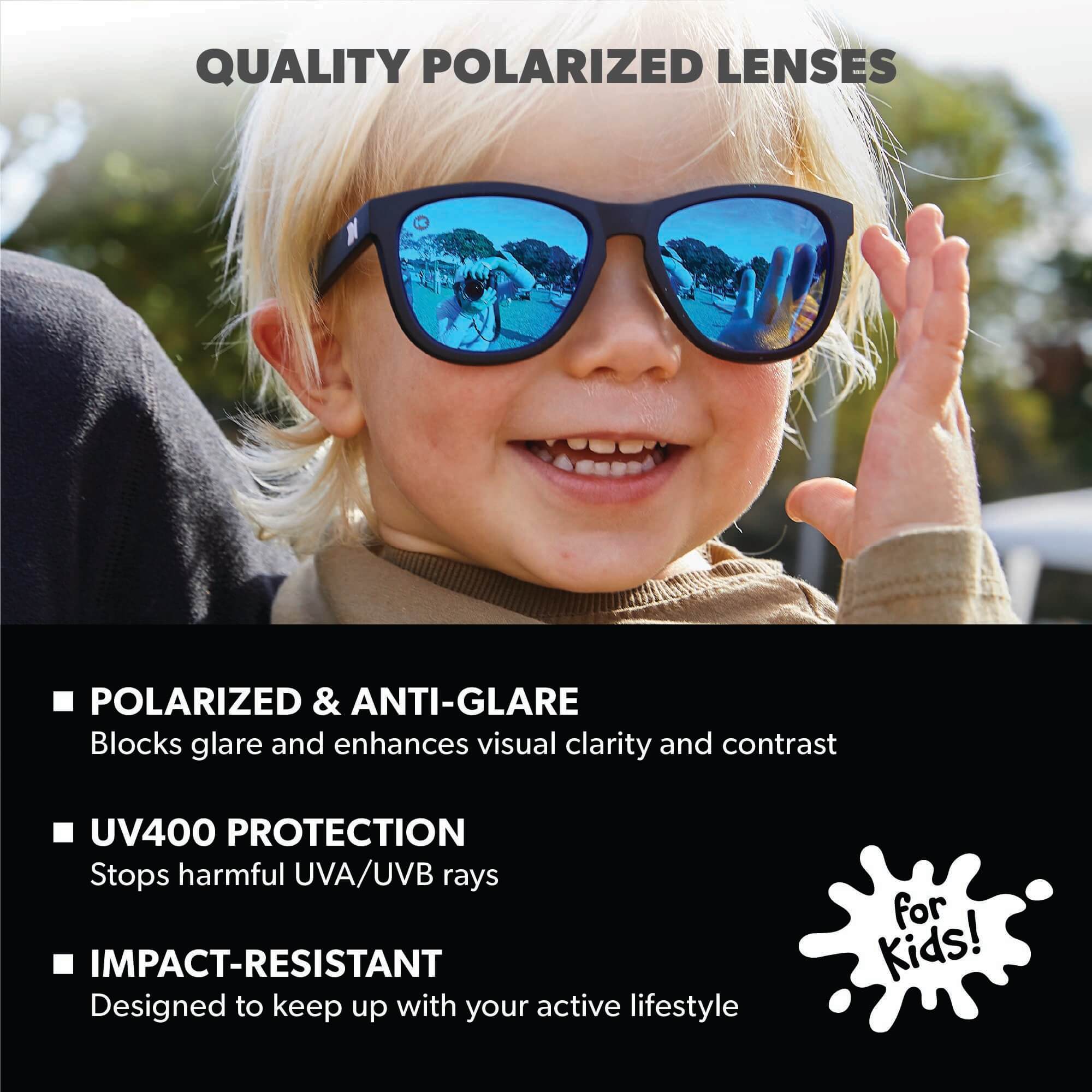 Black / Moonshine Kids Premiums Sunglasses, Lens Features