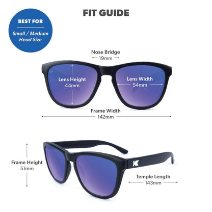 Black / Moonshine Premiums Sunglasses, Fit Guide