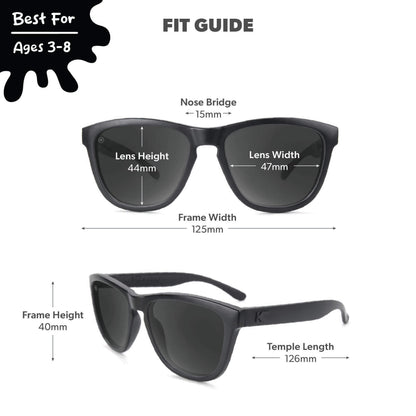 Black on Black Kids Premiums Sunglasses, Fit Guide