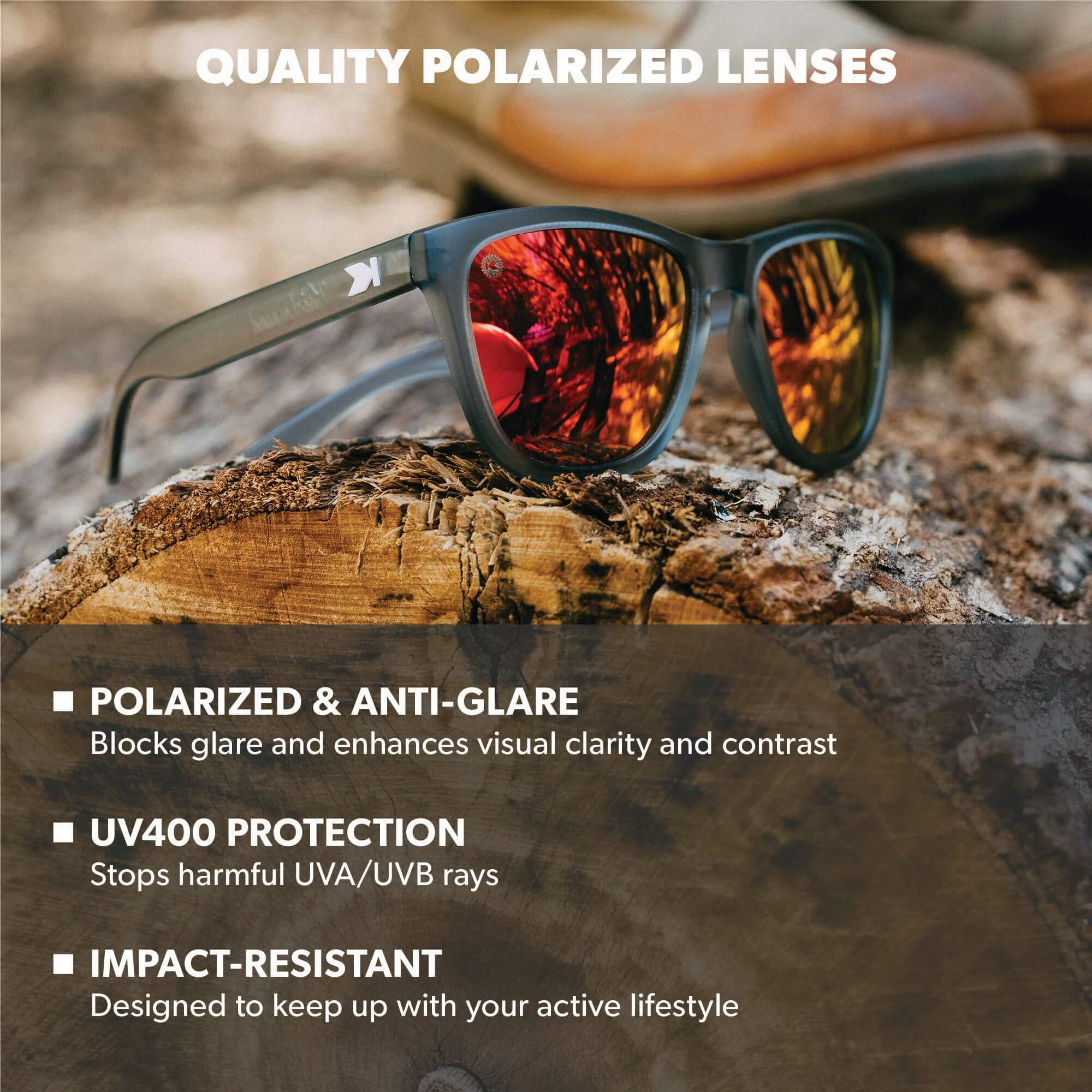 Frosted Grey / Red Sunset Premiums Sunglasses, Lens Features