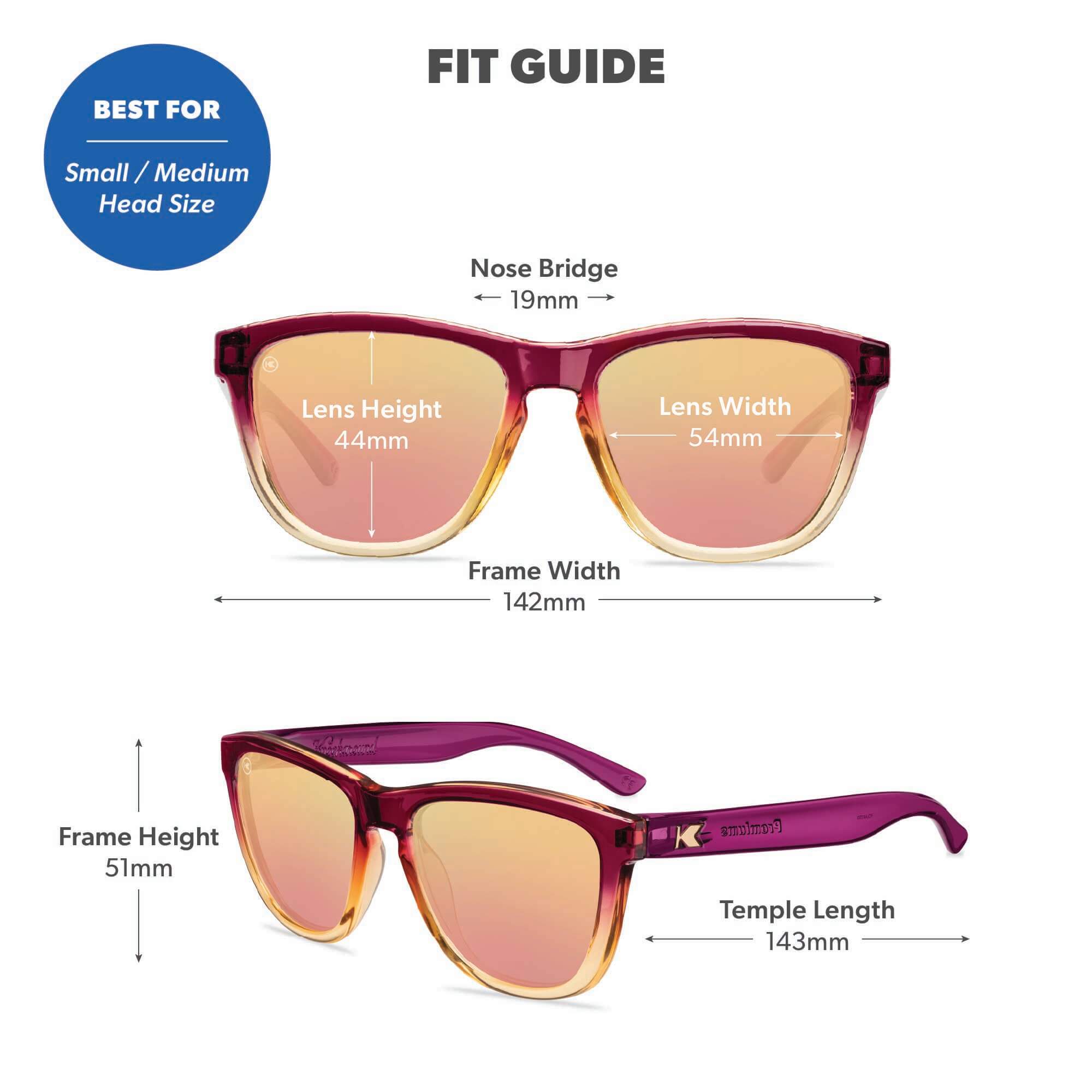 Hot Take Premiums Sunglasses, Fit Guide
