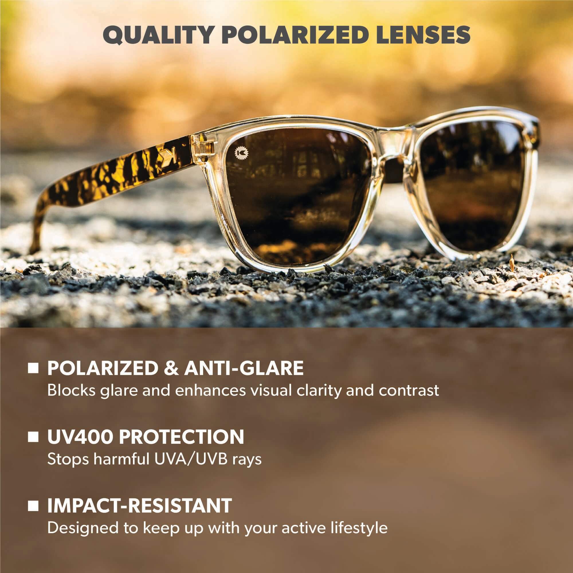 On The Rocks Premiums Sunglasses, Lens Features