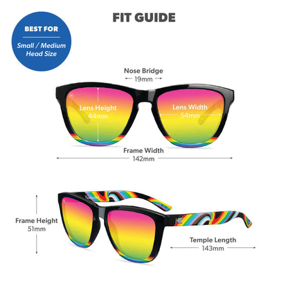 Rainbow on My Parade Premiums Sunglasses, Fit Guide