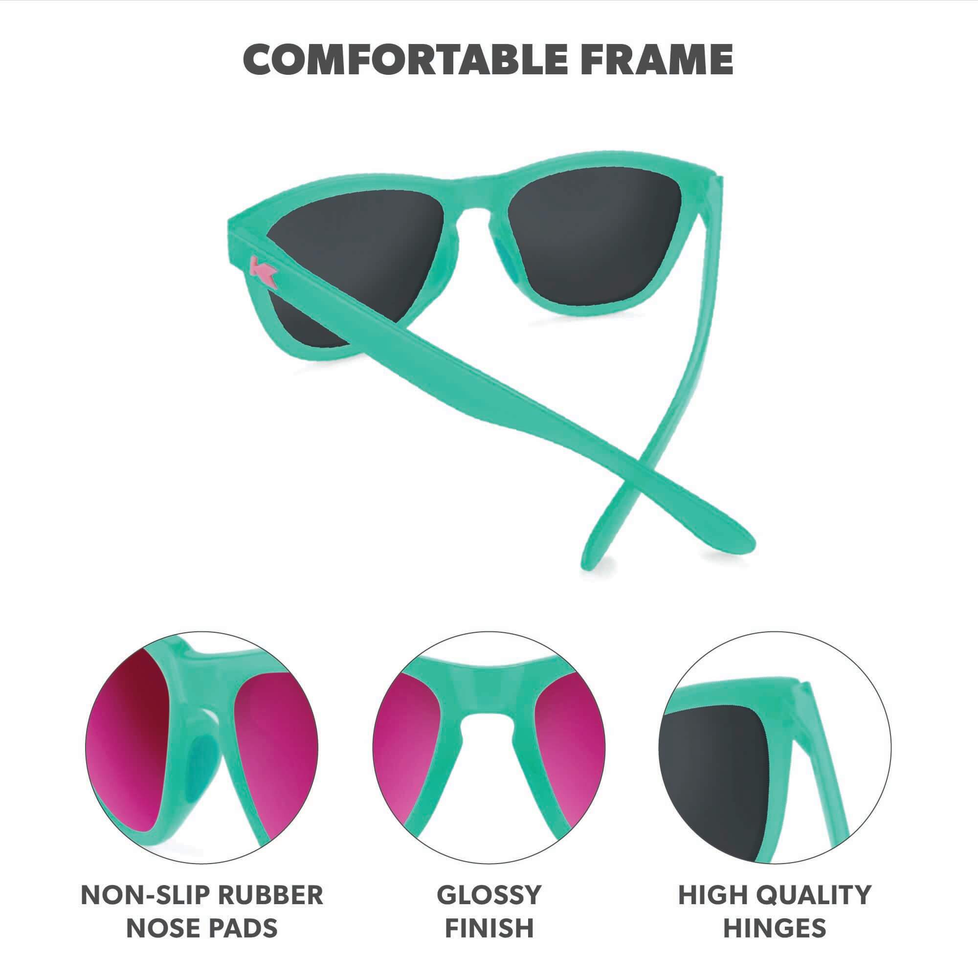 Aquamarine / Fuchsia Premiums Sport Sunglasses, Frame Features