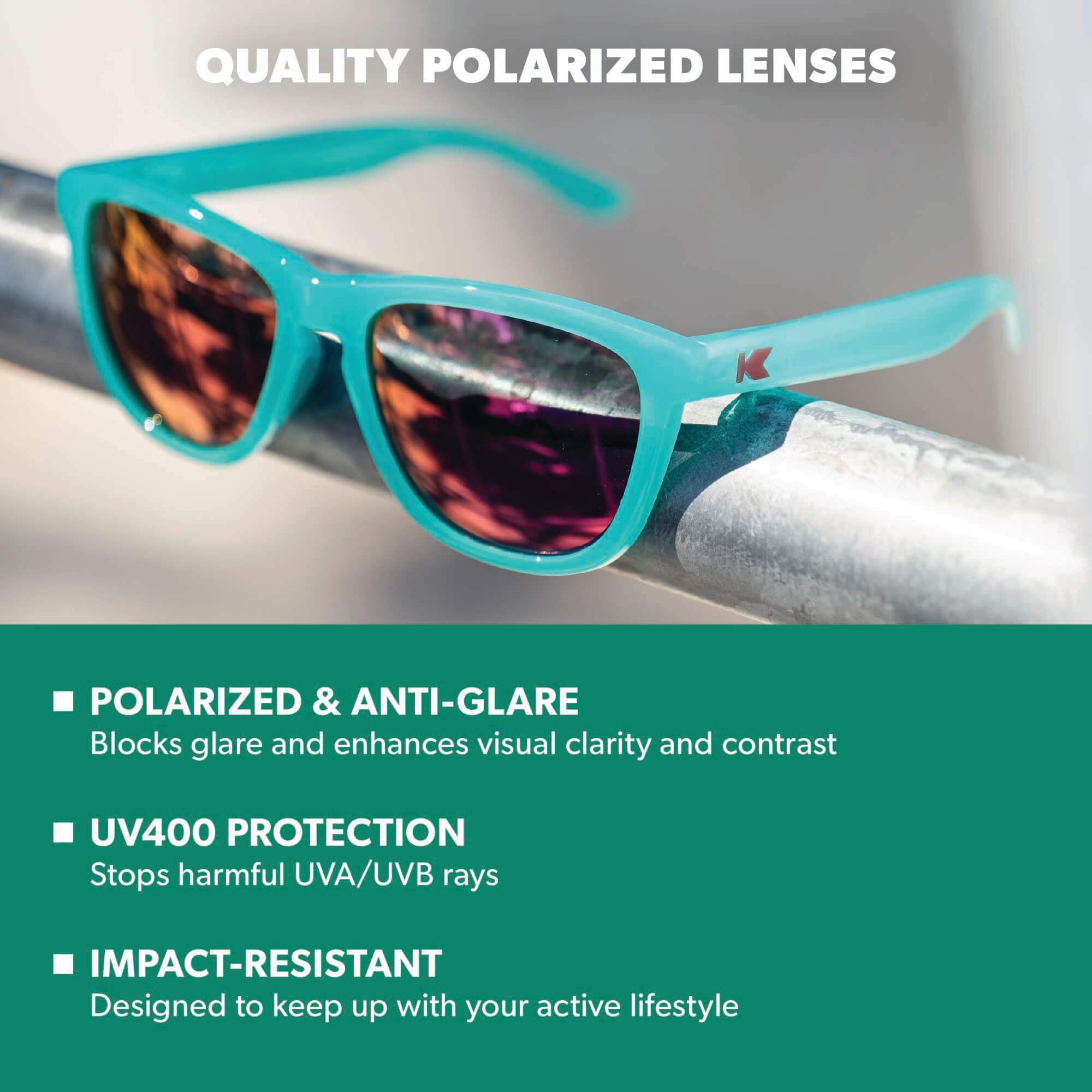 Aquamarine / Fuchsia Premiums Sport Sunglasses, Lens Features