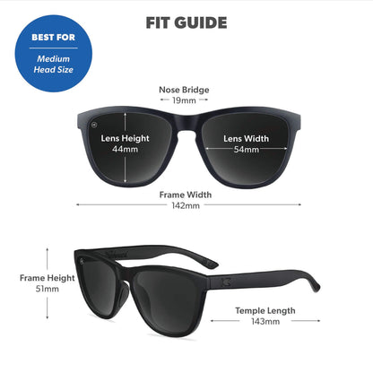 Black on Black Premiums Sport Sunglasses, Fit Guide