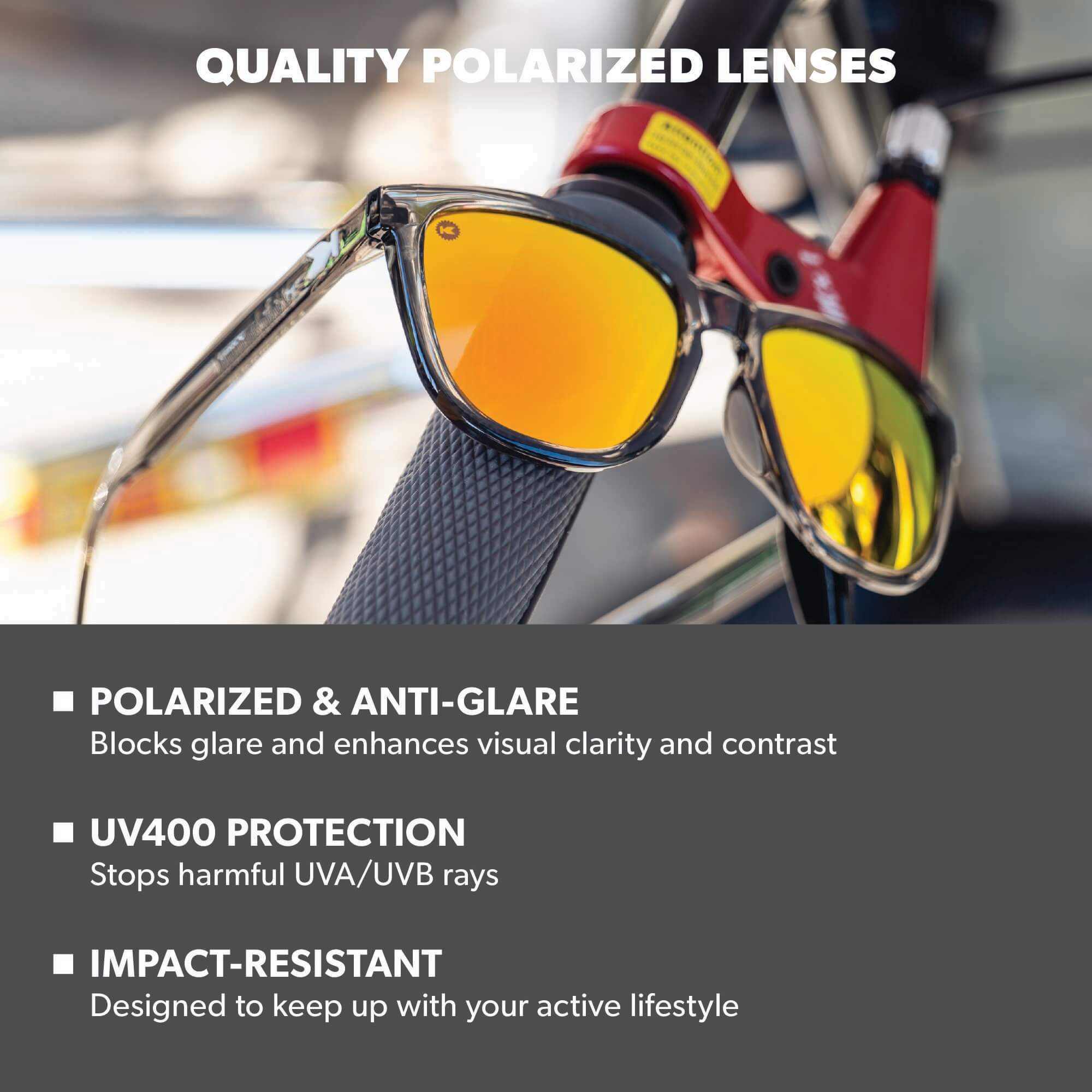 Clear Grey / Sunset Premiums Sport Sunglasses, Lens Features
