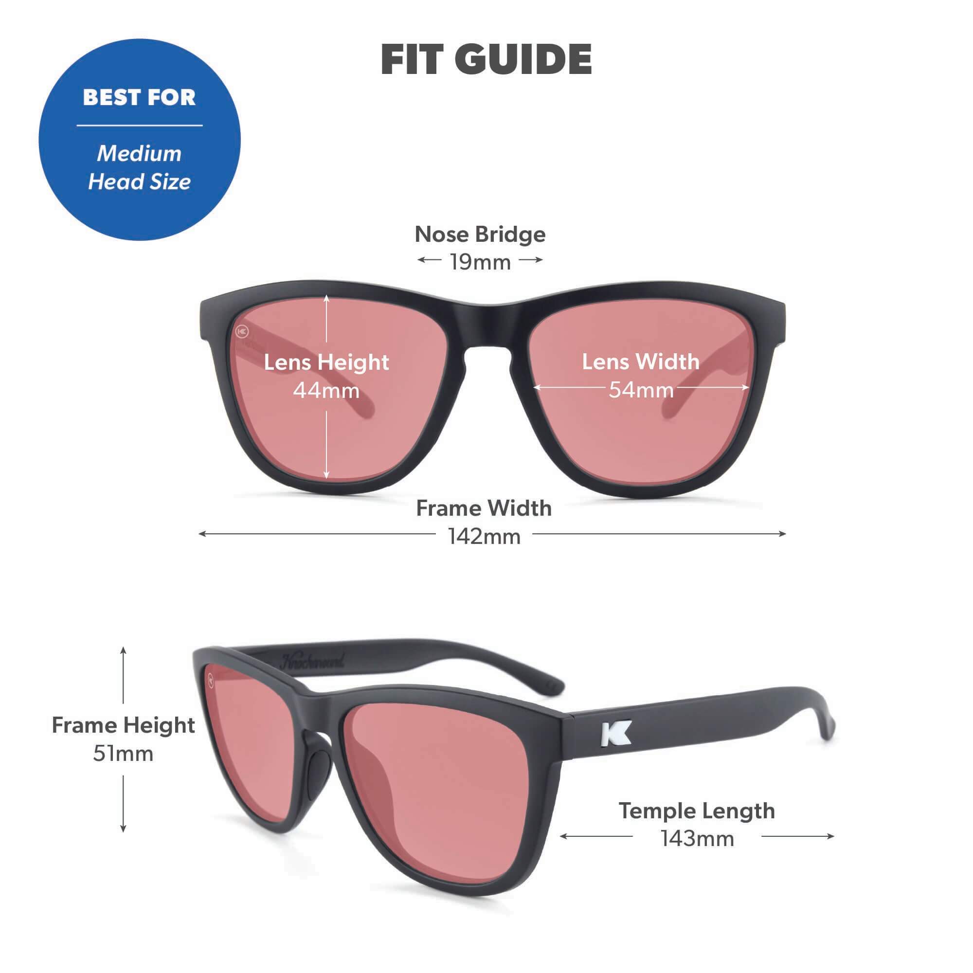 Fairway Premiums Sport Sunglasses, Fit Guide