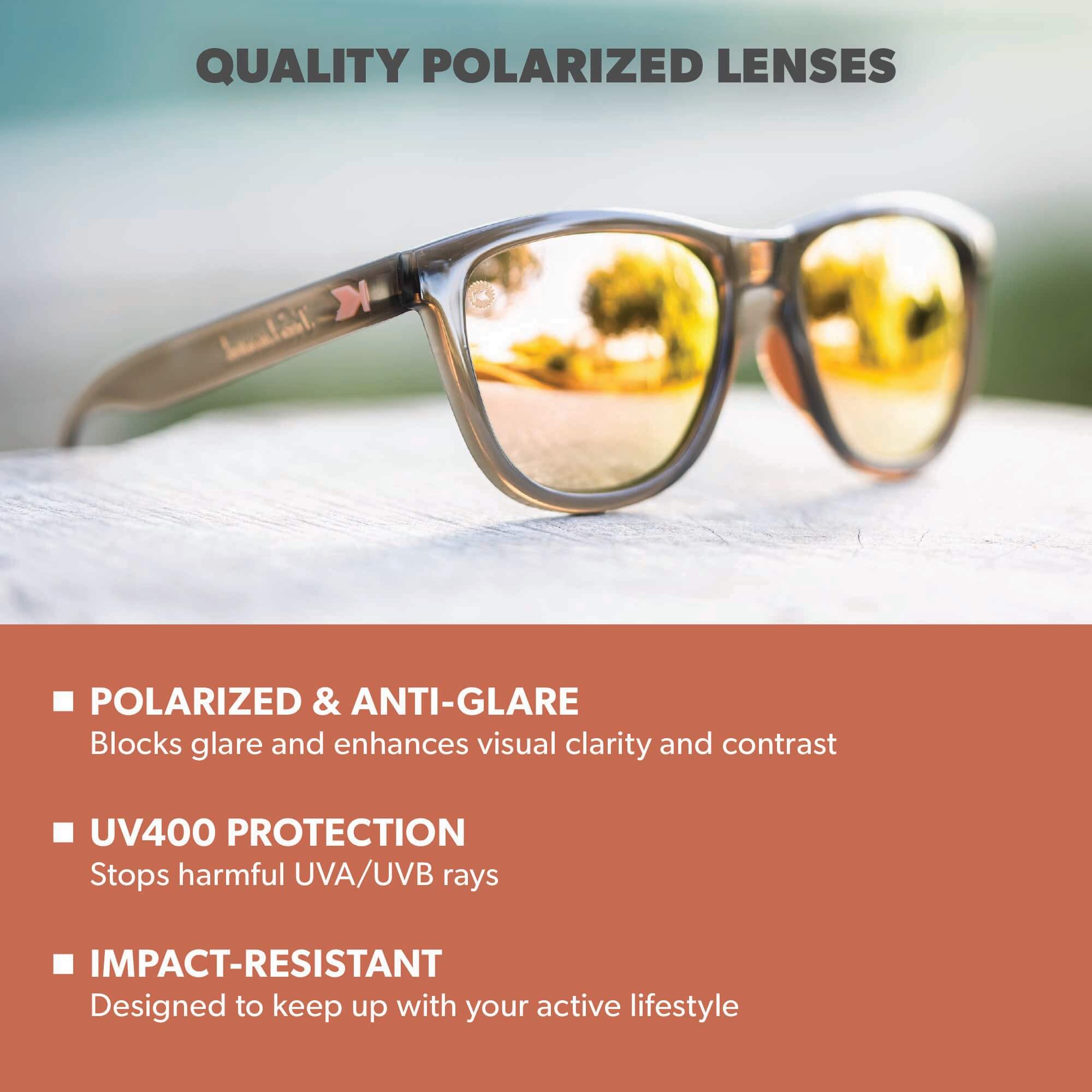 Jelly Grey / Peach Premiums Sport Sunglasses, Lens Features