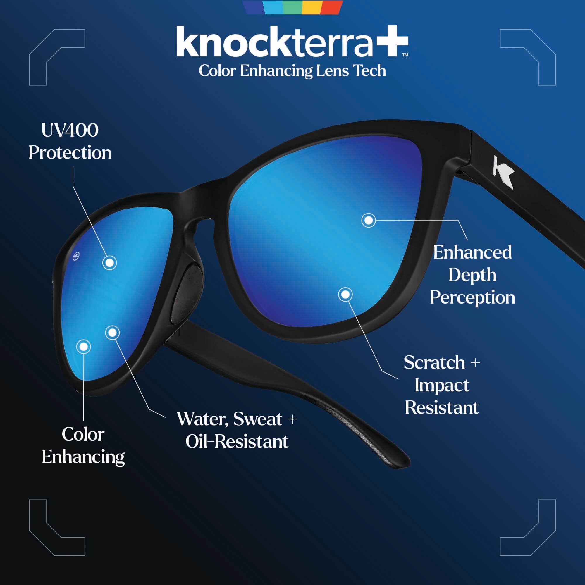 Moonshot Premiums Sport Sunglasses, Knockterra+ Color Enhancing Lens Tech  