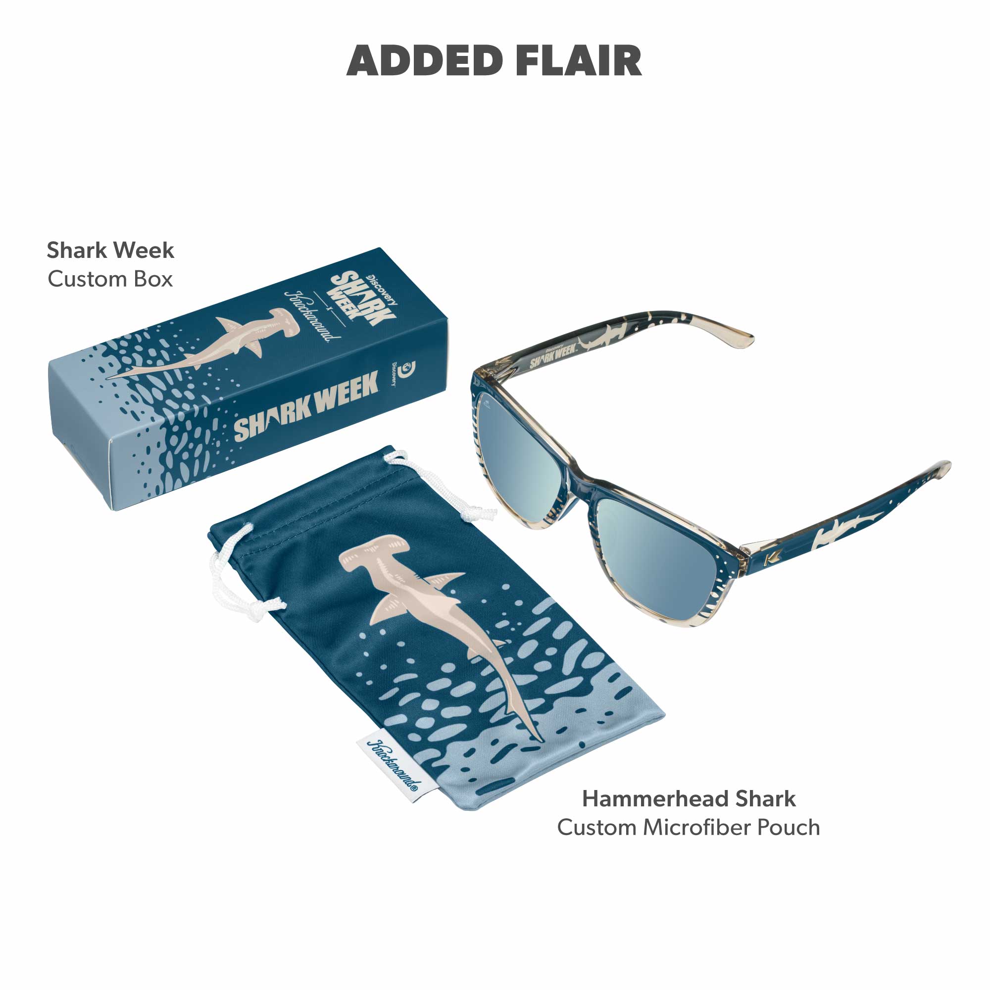 Knockaround x Shark Week Premiums Sport 2026 Sunglasses, Pouch