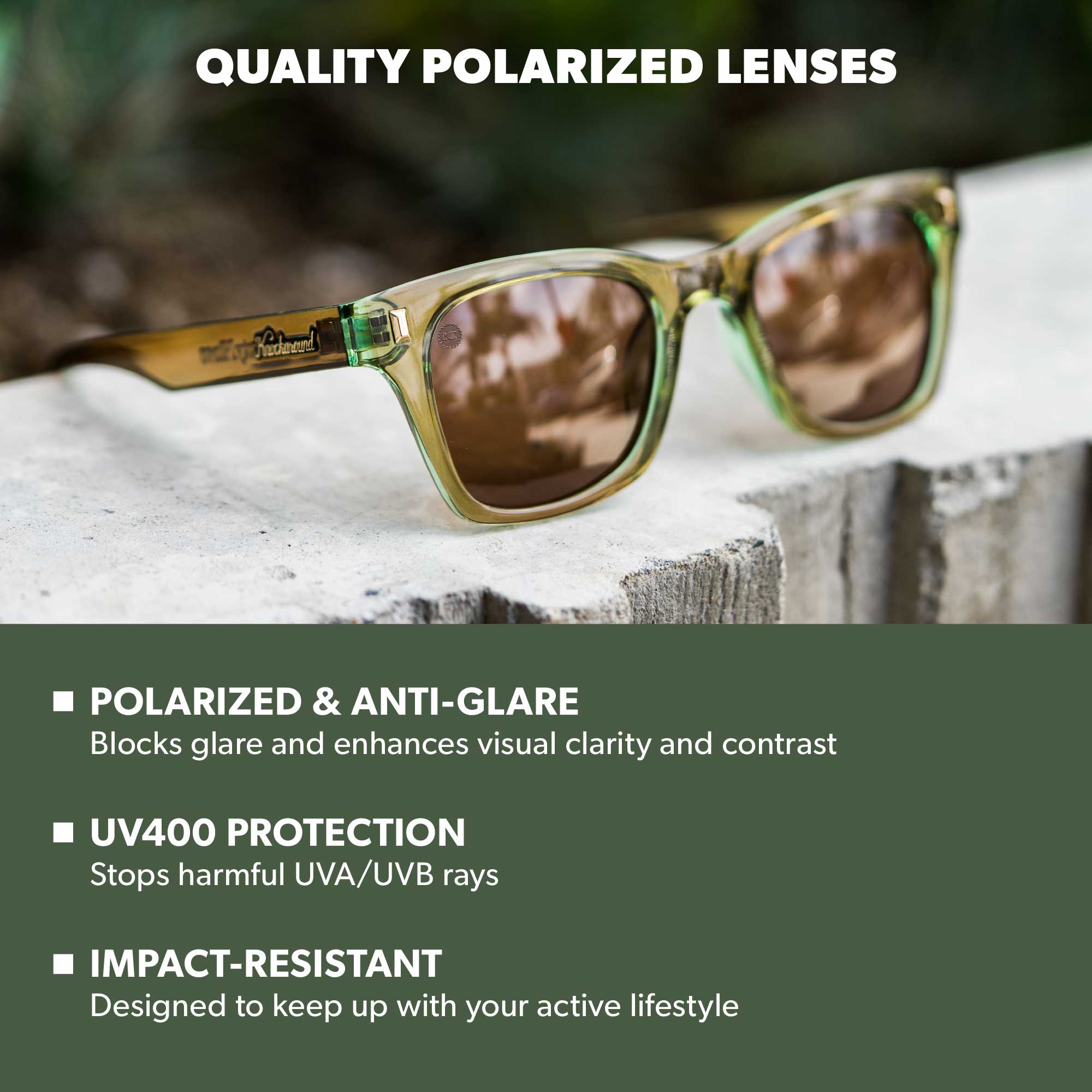 Seventy Nines Square Polarized UV400 Trendy Sunglasses | Knockaround