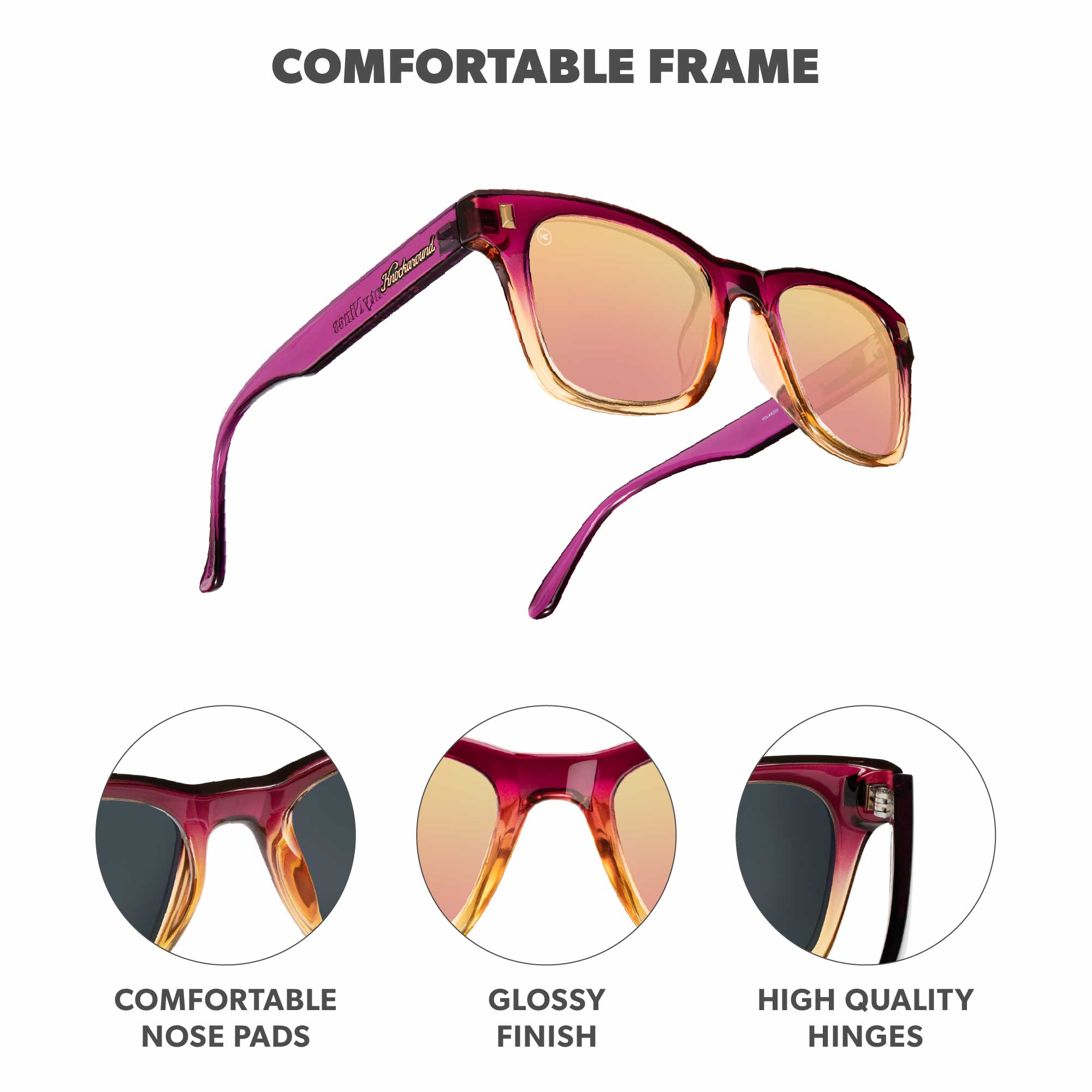 Seventy Nines Square Polarized UV400 Trendy Sunglasses | Knockaround