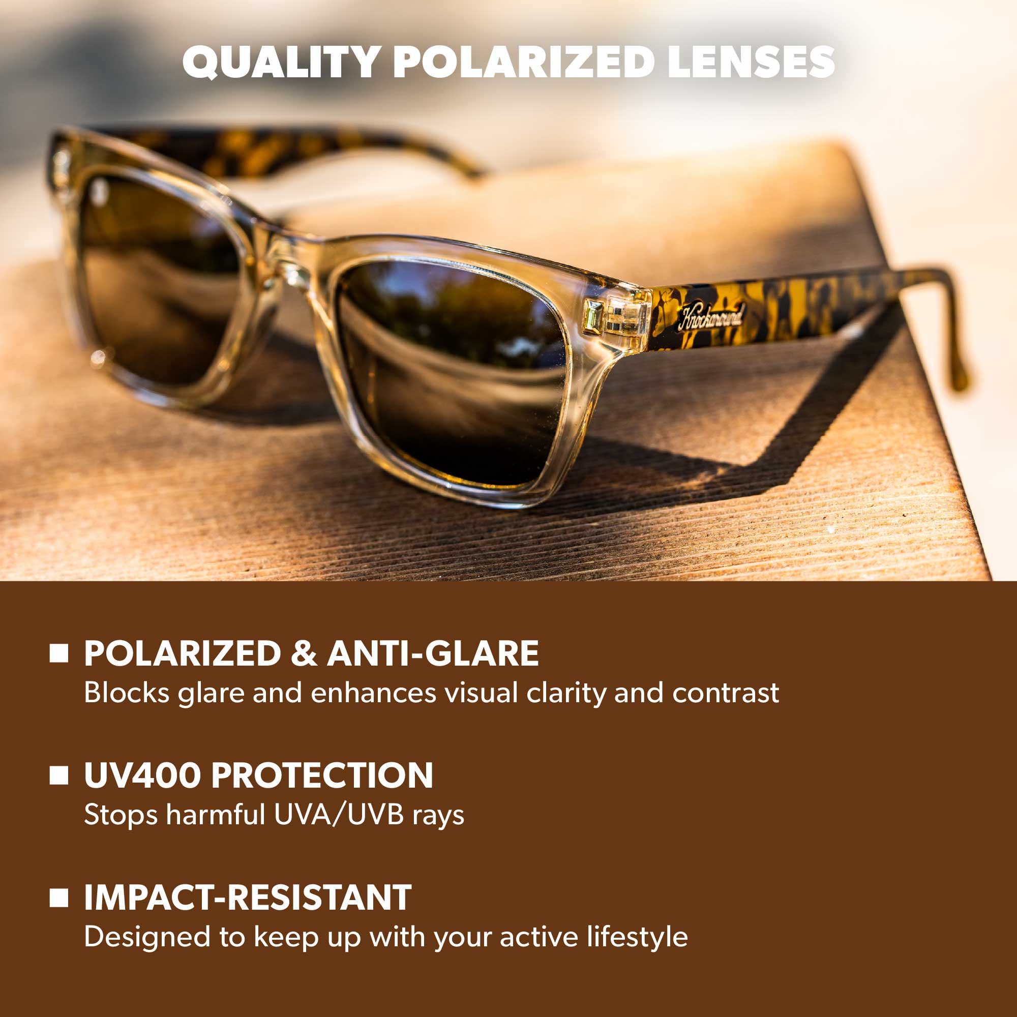 On The Rocks Seventy Nines Sunglasses, Lens Features