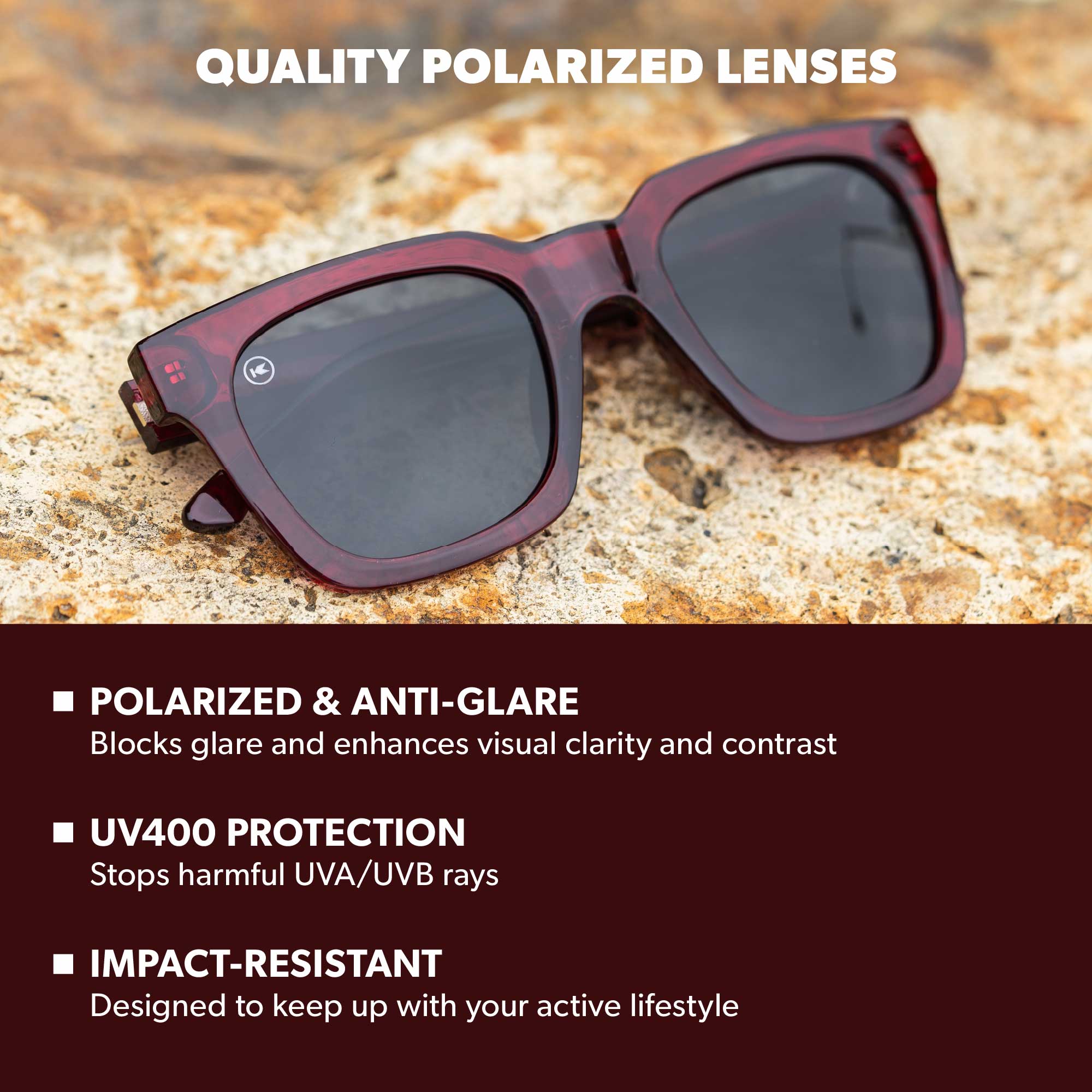 Songbirds Square Lightweight UV400 Trendy Sunglasses | Knockaround