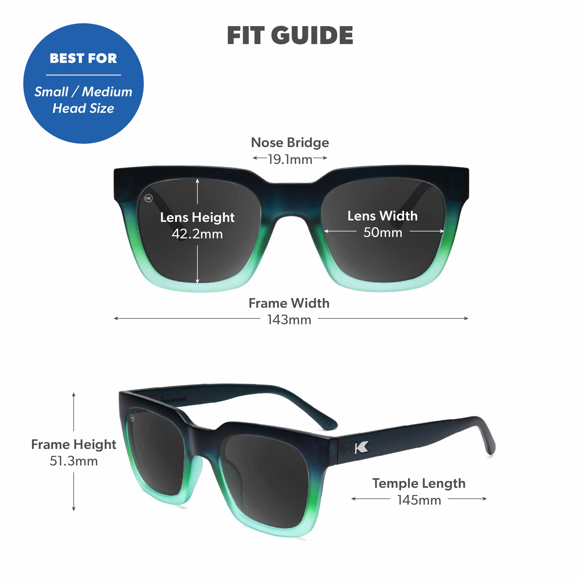 Rising Tide Songbirds Sunglasses, Fit Guide