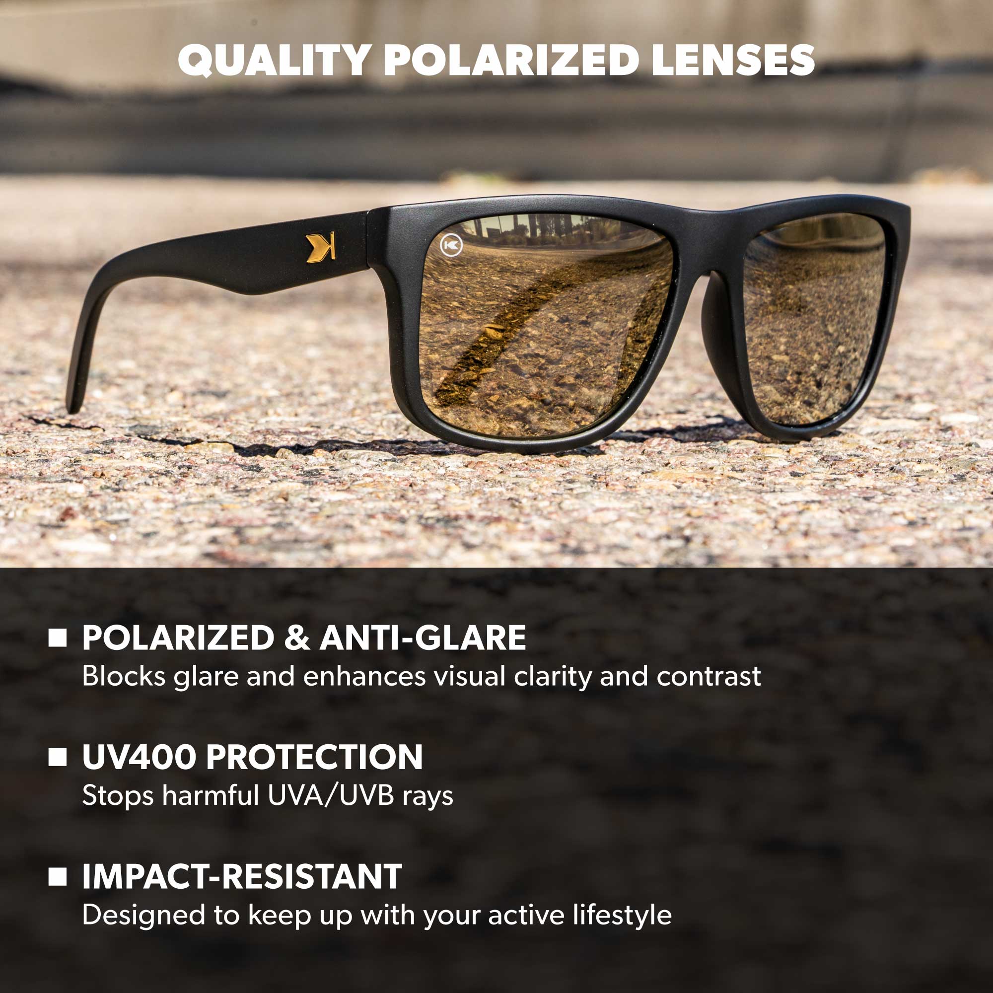 Black Gold Torrey Pines Sunglasses, Lens Features