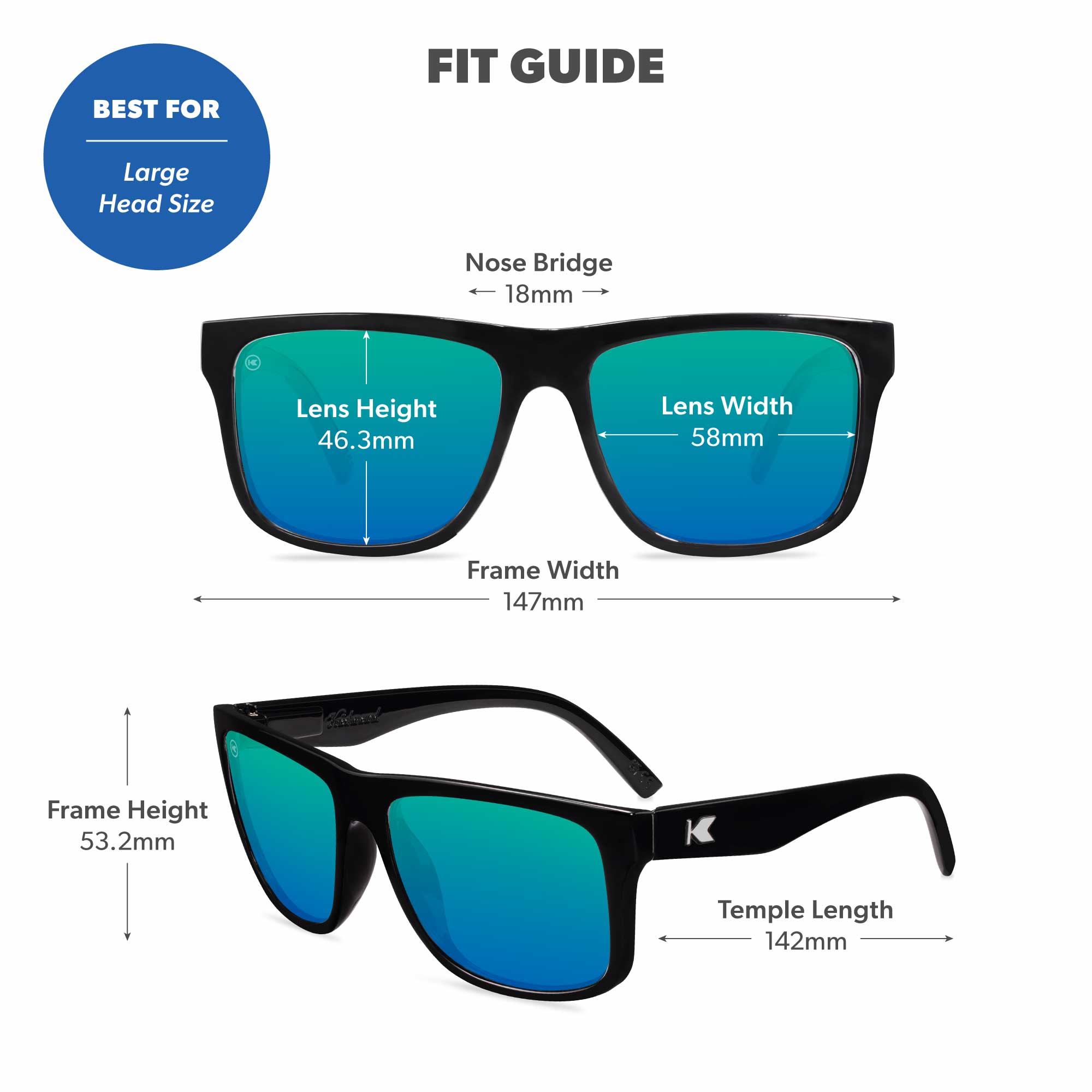 Ibiza Torrey Pines Sunglasses, Fit Guide