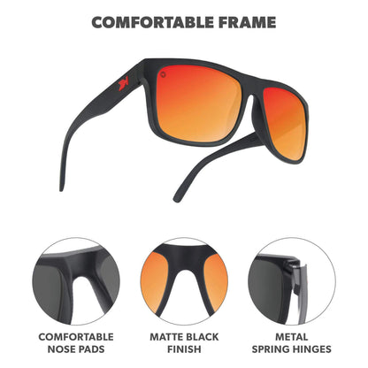 Matte Black / Red Sunset Torrey Pines Sunglasses, Frame Features