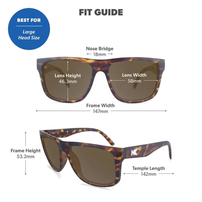 Matte Tortoise Shell / Amber Torrey Pines Sunglasses, Fit Guide